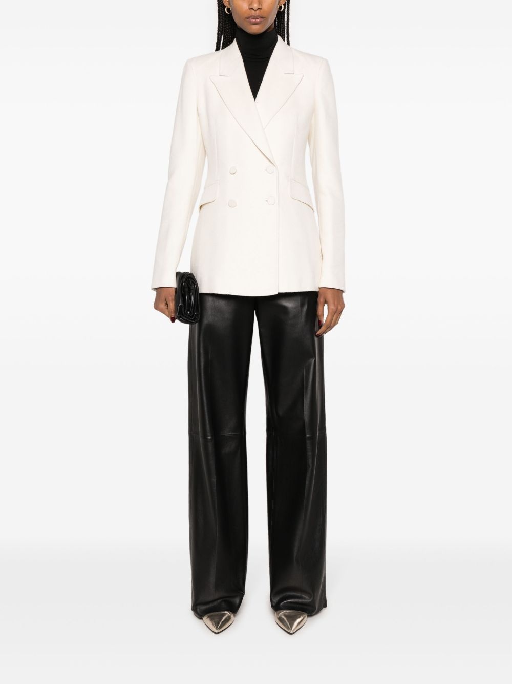 double-breasted silk blazer - 2