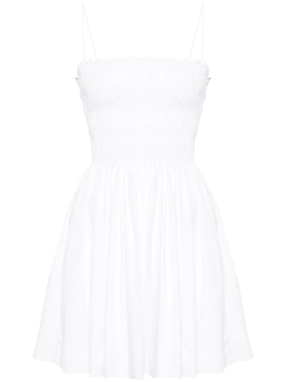 smocked cotton minidress - 1