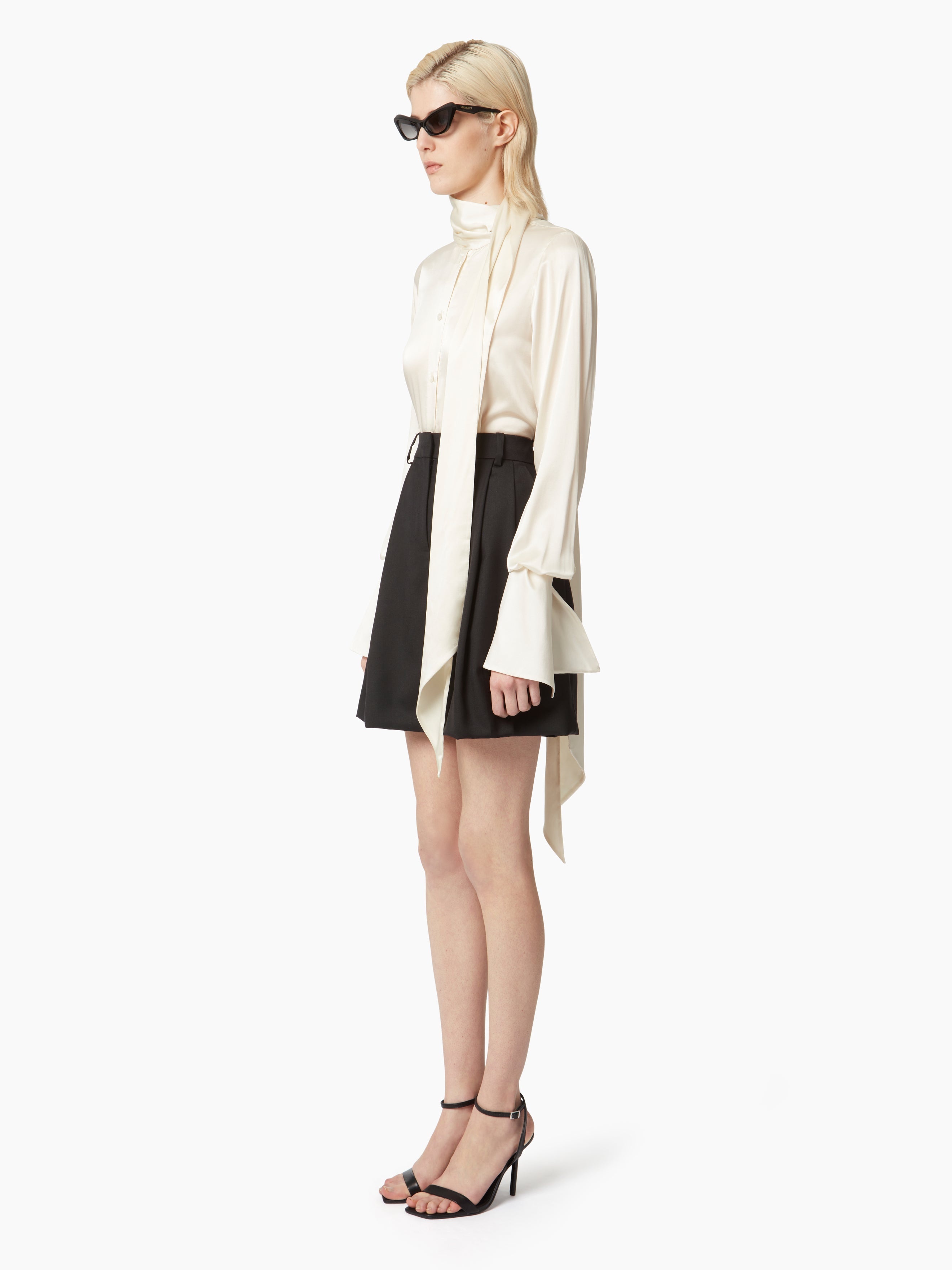 SATIN LAVALIERE SHIRT - 2