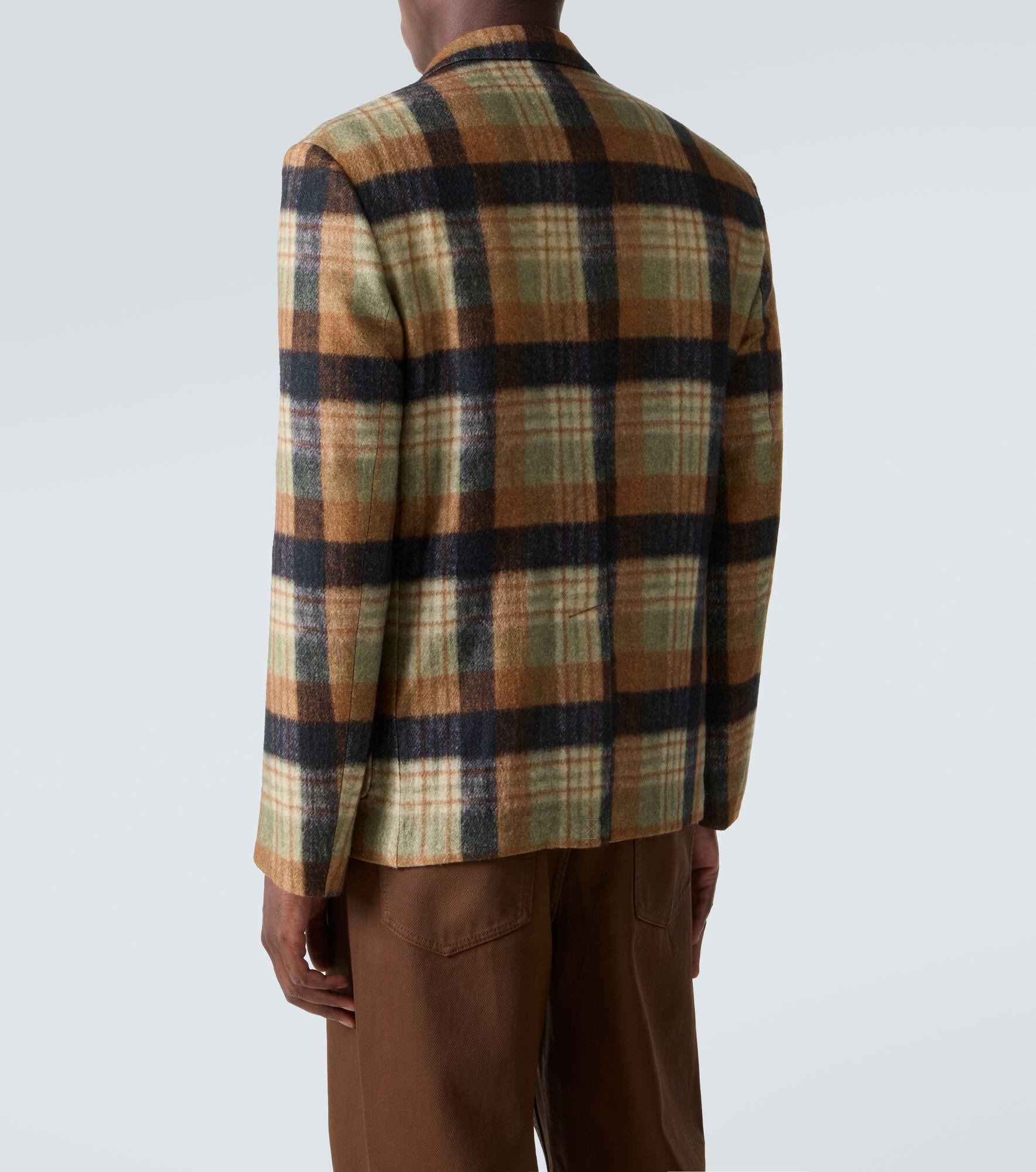 Checked wool blazer - 4