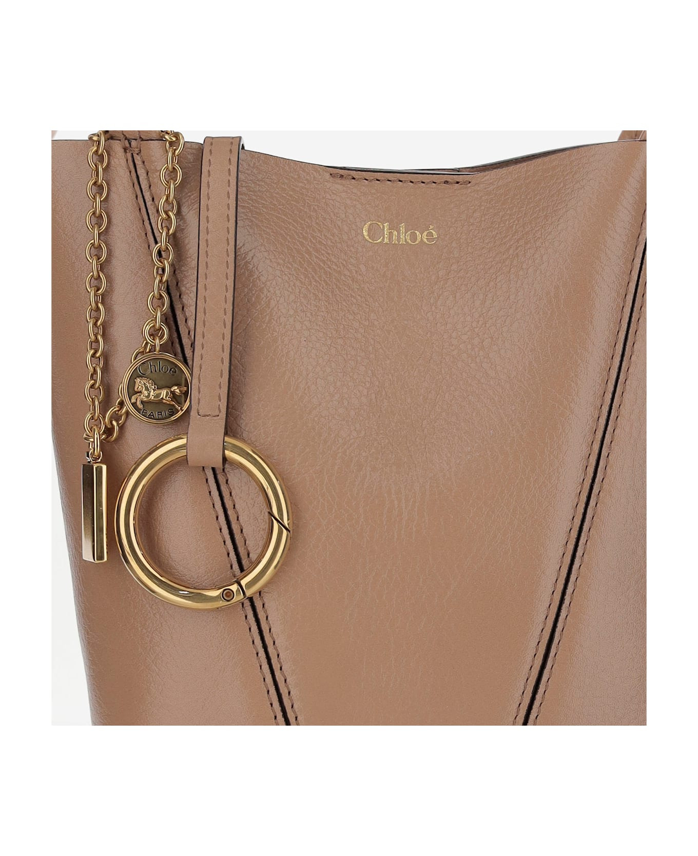 Chloé Spin Small Tote Bag In Grained Leather - 5