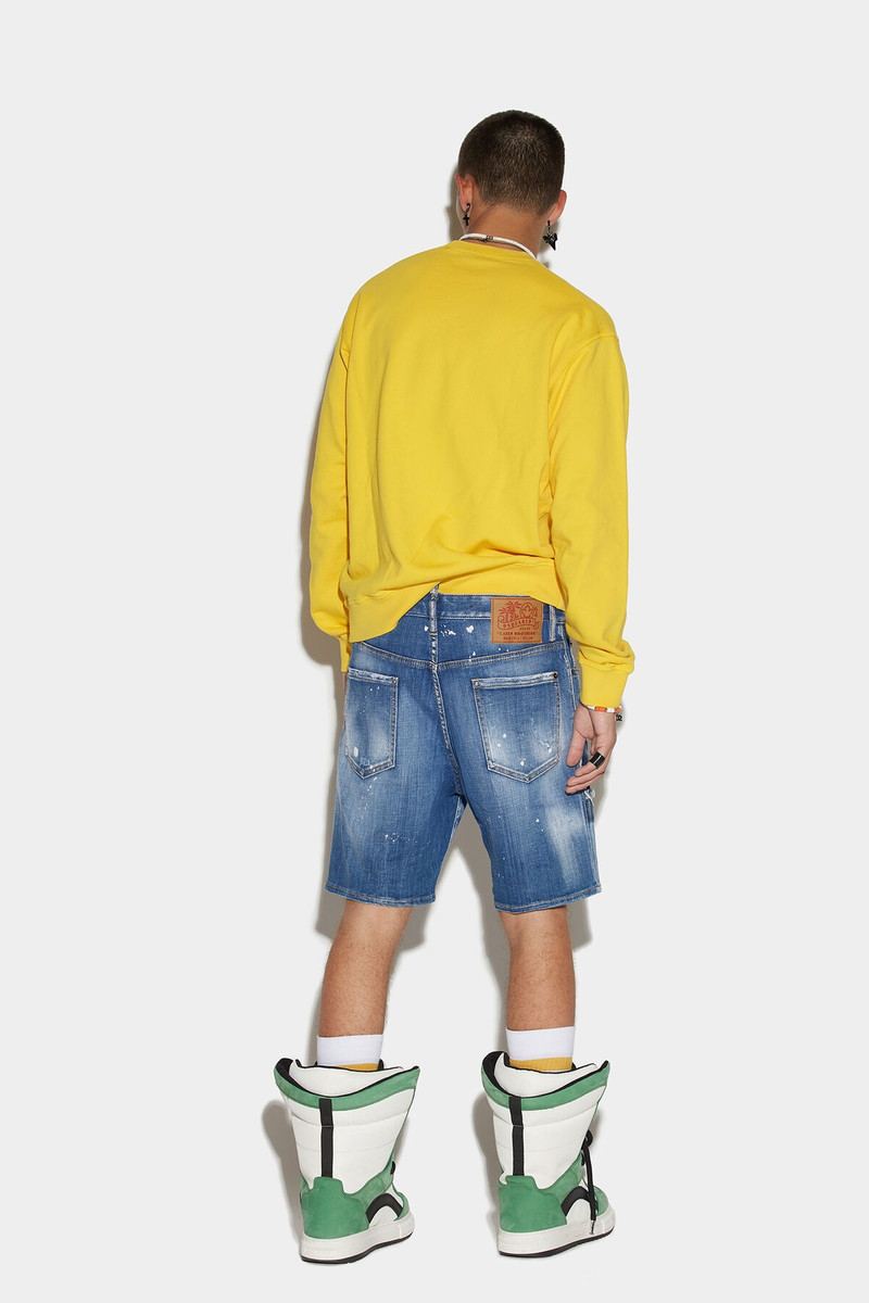 DSQUARED2 MEDIUM DENIM PATCHES WASH MARINE SHORTS outlook
