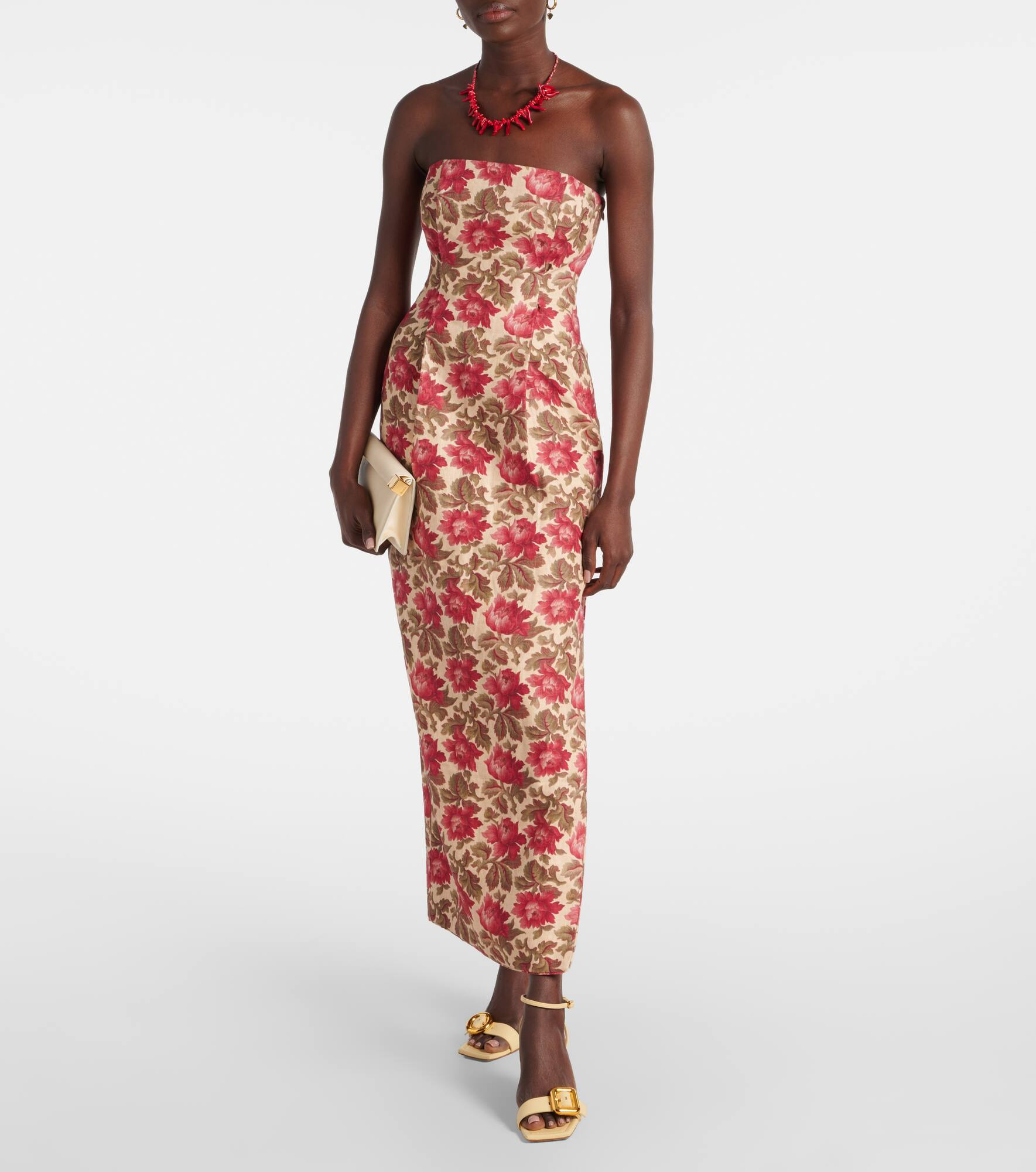 Rosalie floral linen bustier dress - 2