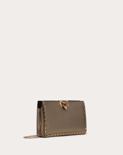 Valentino Rockstud Metallic Grainy Calfskin Clutch outlook