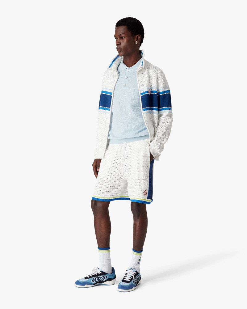 CASABLANCA White & Blue Crochet Shorts | Casablanca Paris outlook