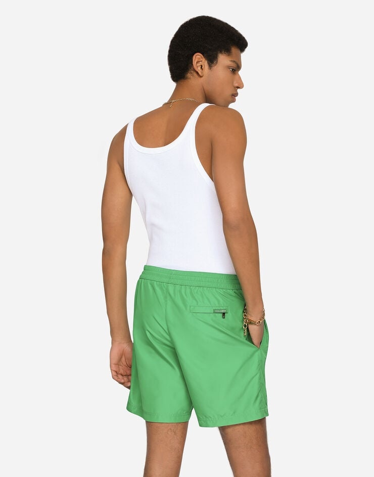 Mid-length swim trunks with DG logo band - 5