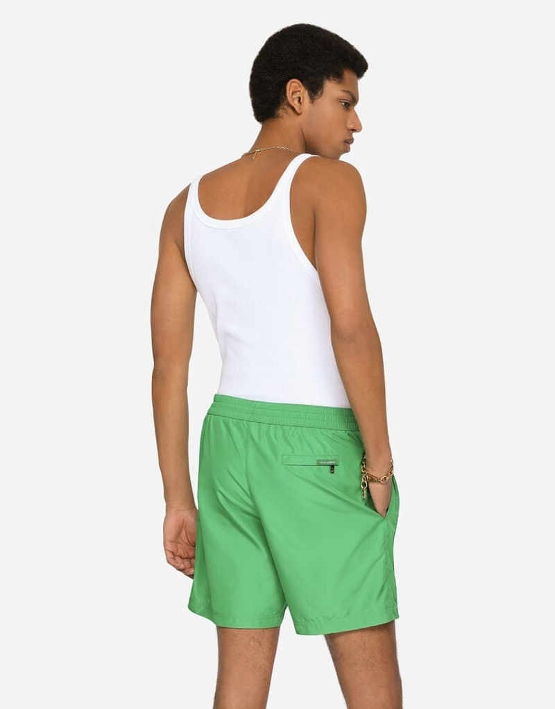 Dolce & Gabbana Mid-length swim trunks with DG logo band outlook