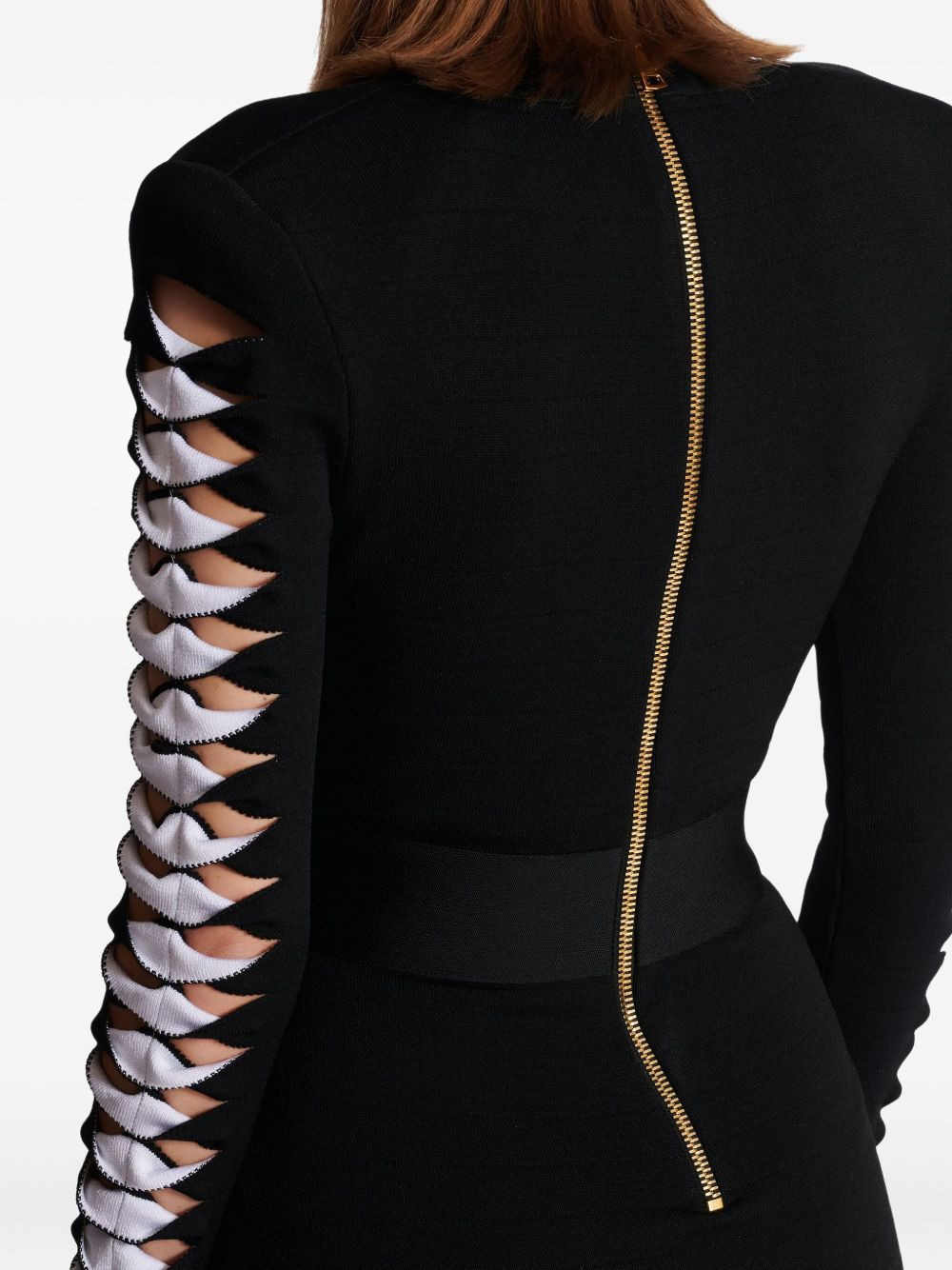 v-neck cut-out sleeve mini dress - 5