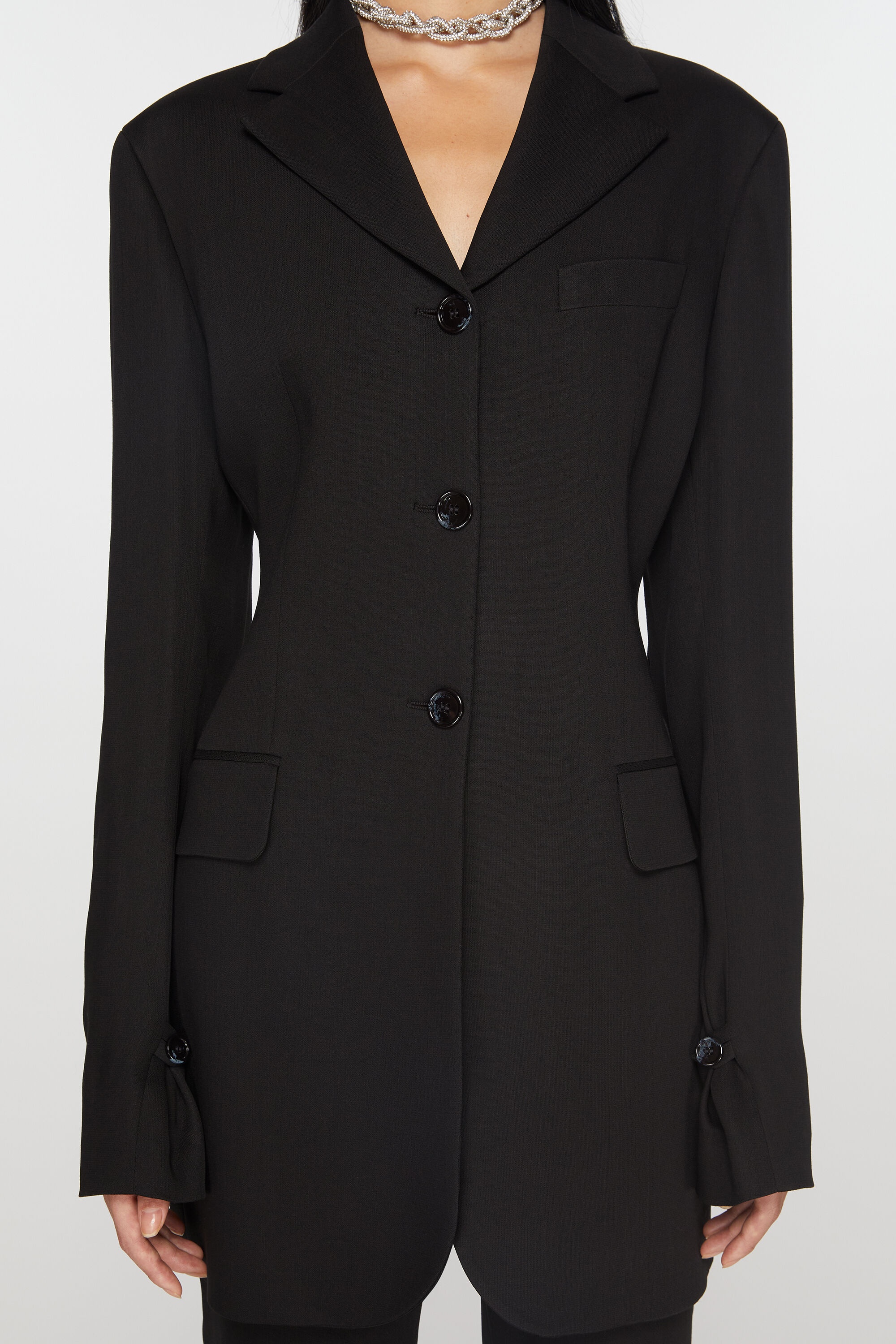 Fitted suit jacket - Black - 5