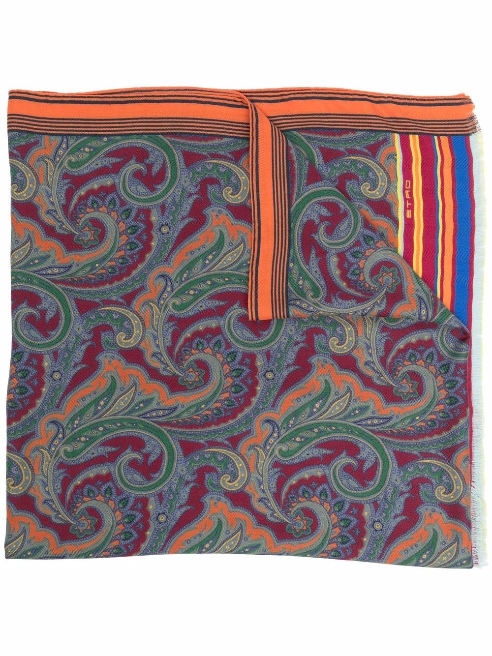 paisley print scarf - 1