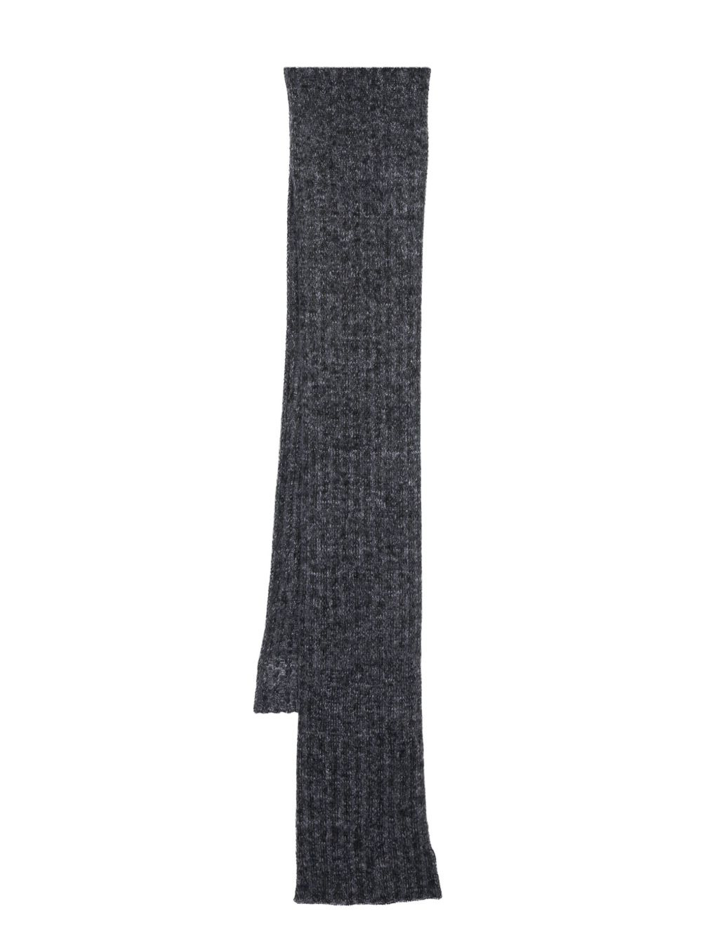 logo-patch wool scarf - 1