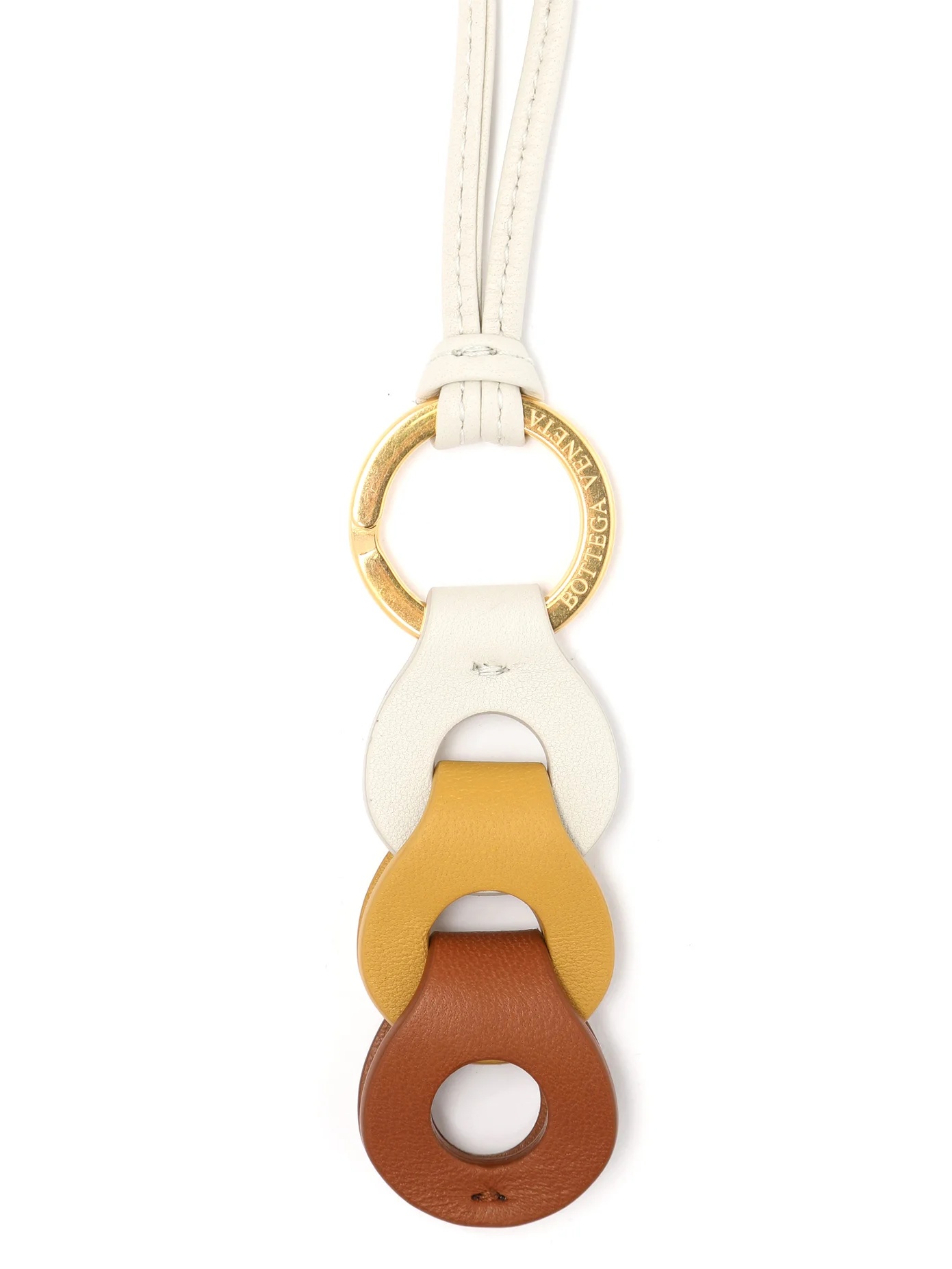 Tri-clour leather key ring - 2