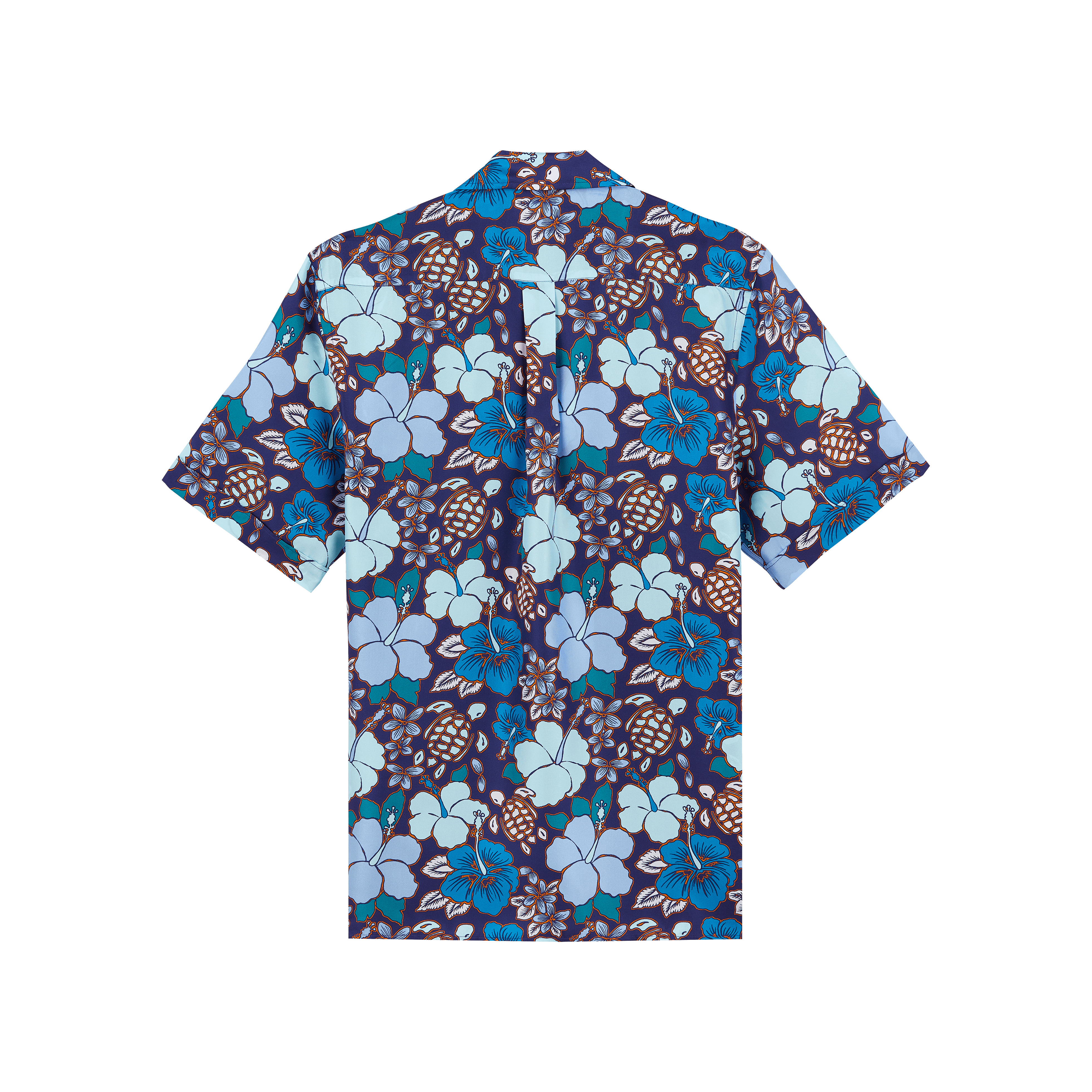Men Silk Bowling Shirt Tropical Turtles - 2