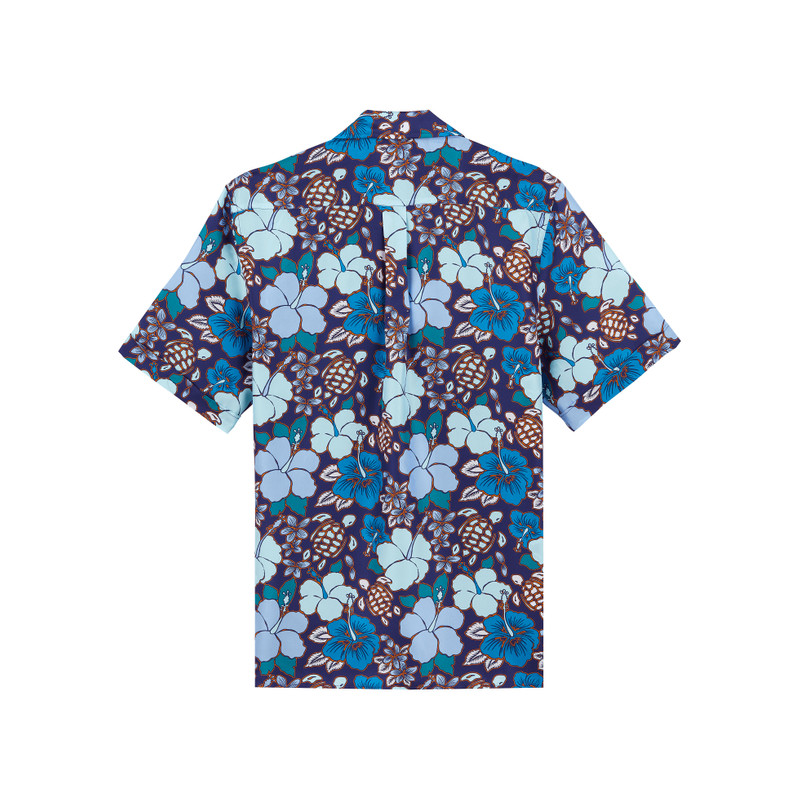 Men Silk Bowling Shirt Tropical Turtles 2