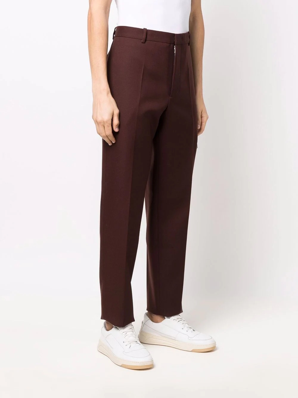 wool straight-leg trousers - 3