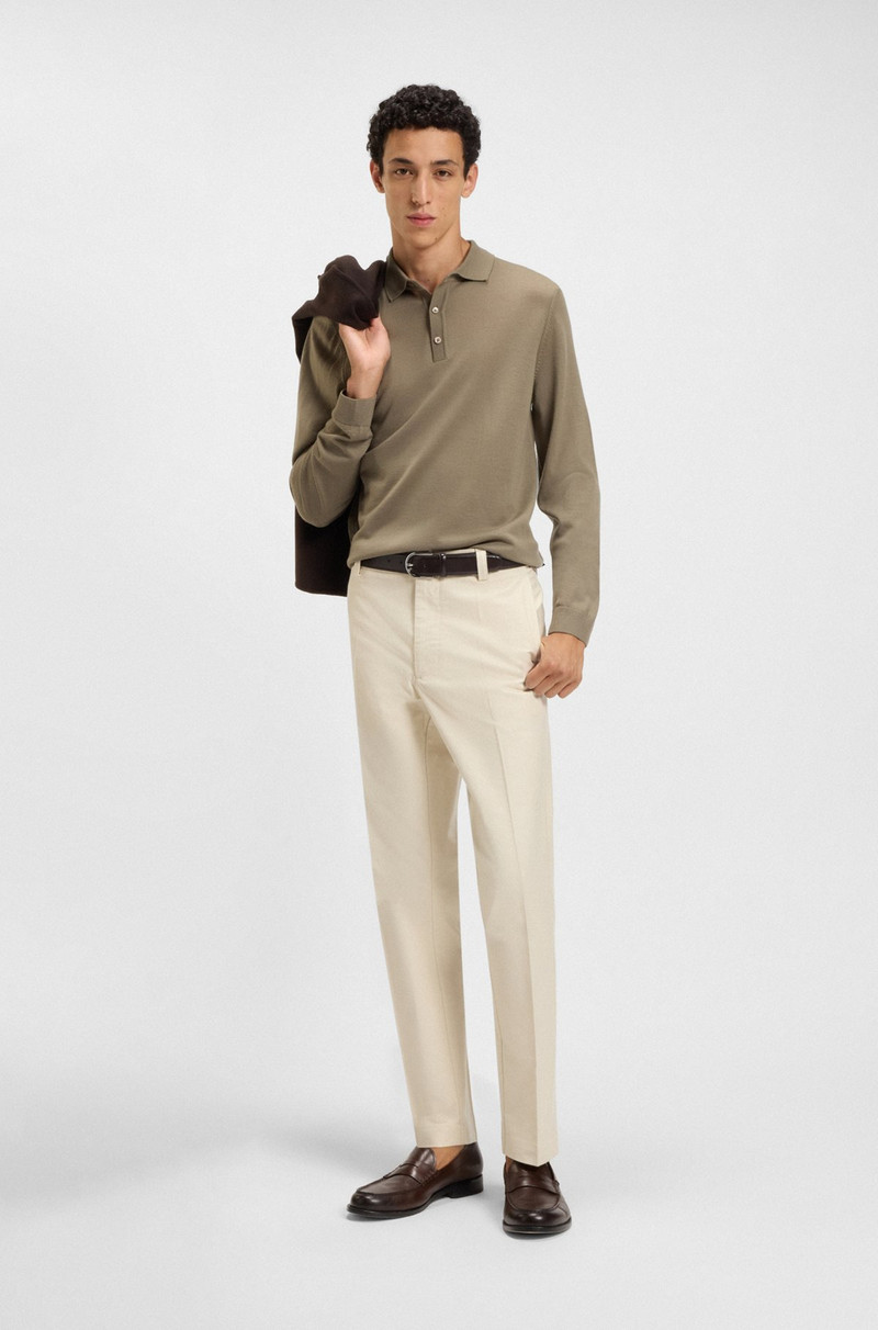 BOSS STRAIGHT-FIT TROUSERS IN COTTON-BLEND TWILL outlook