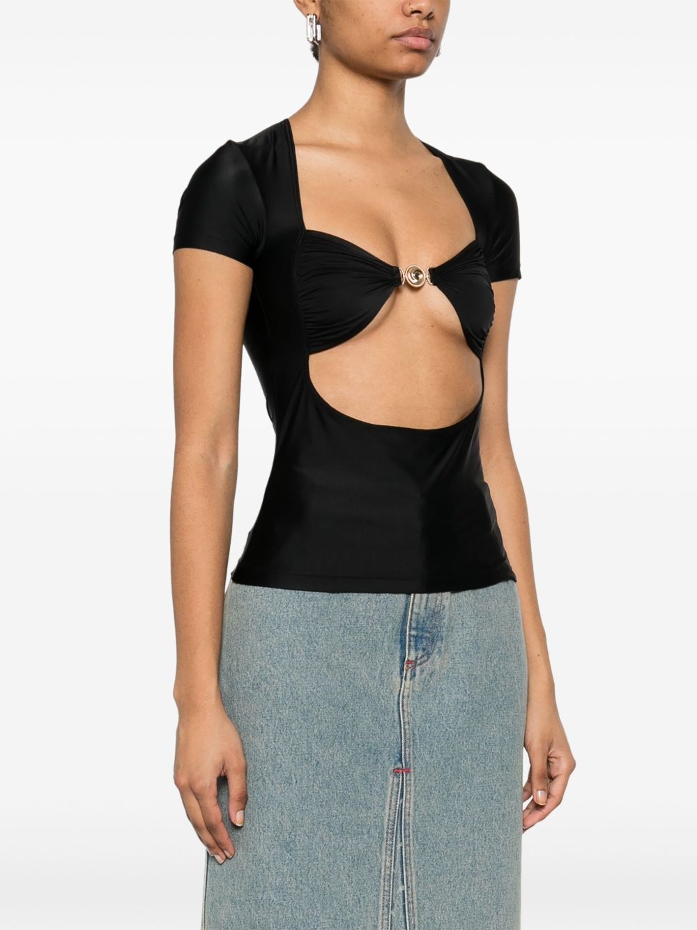 draped jersey top - 3