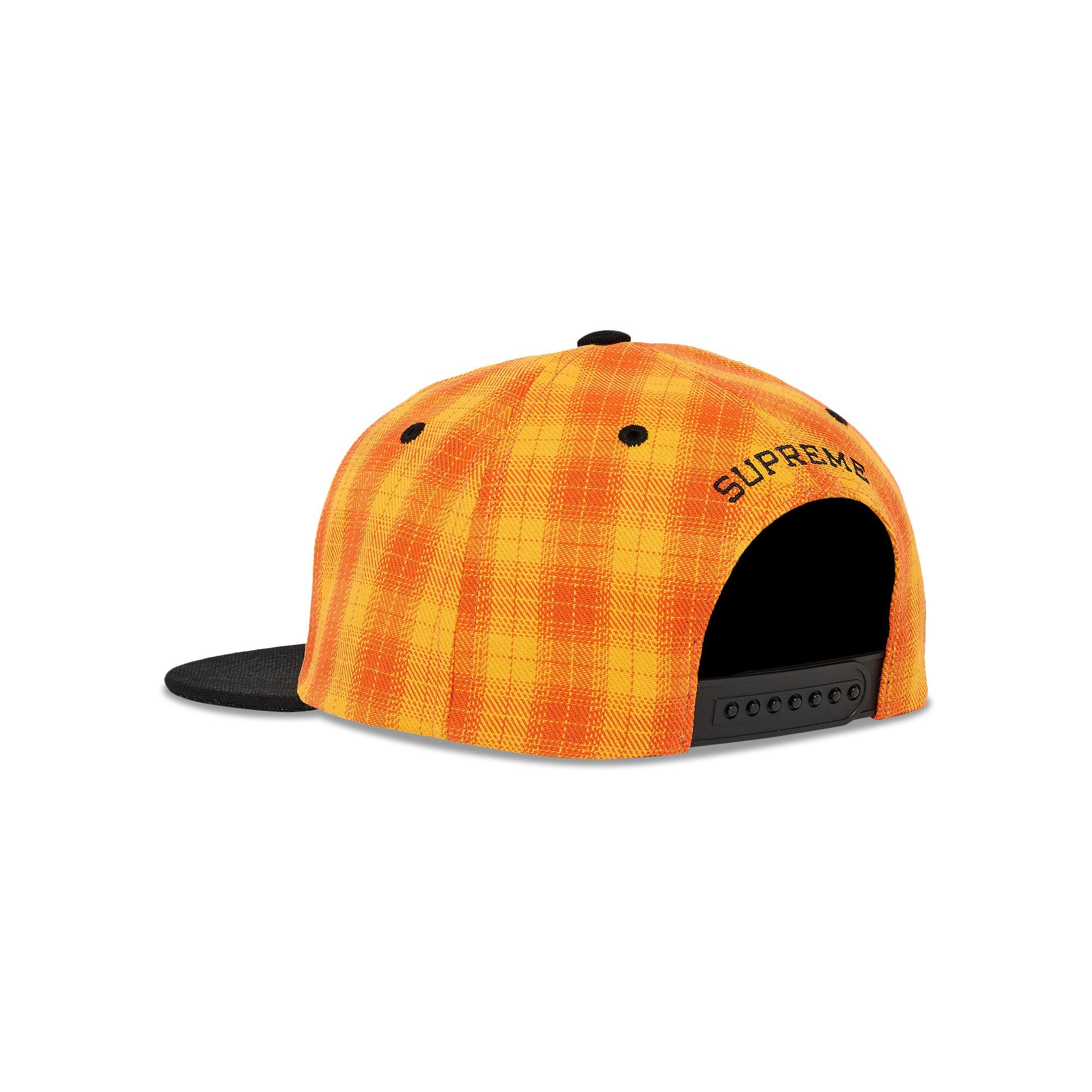 Supreme Script Logo 6-Panel 'Orange Plaid' - 3