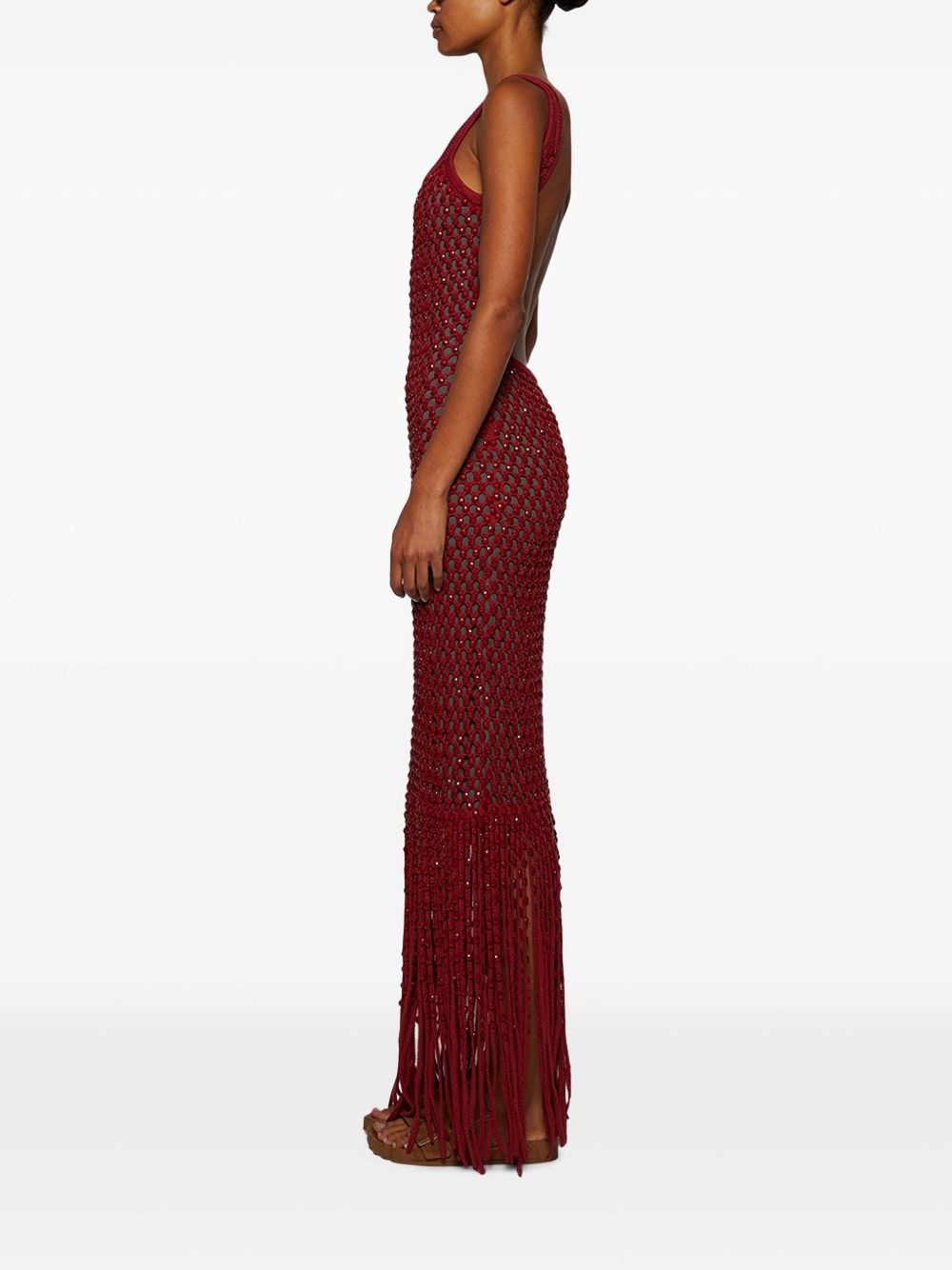 Gala fringe-detail knitted dress - 3