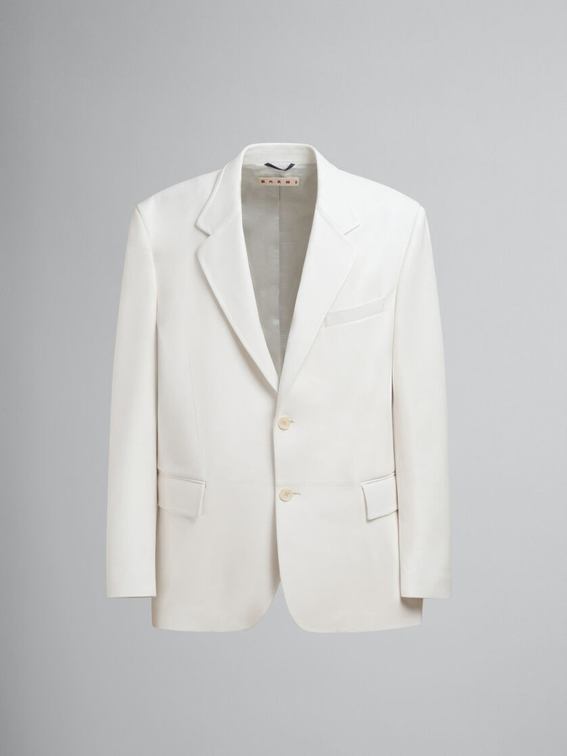 WHITE NAPPA SINGLE BREASTED BLAZER 1