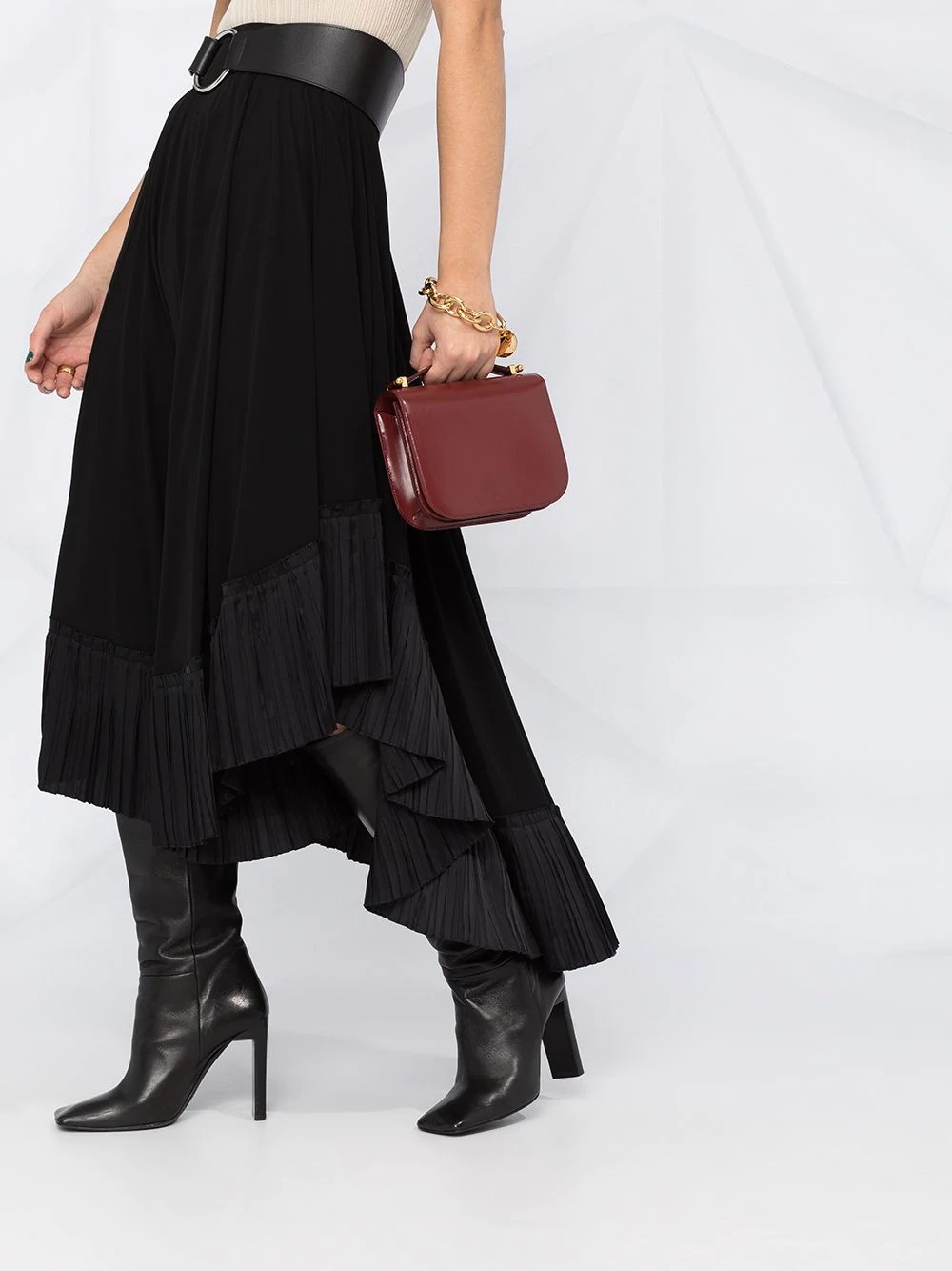 asymmetric draped skirt - 3