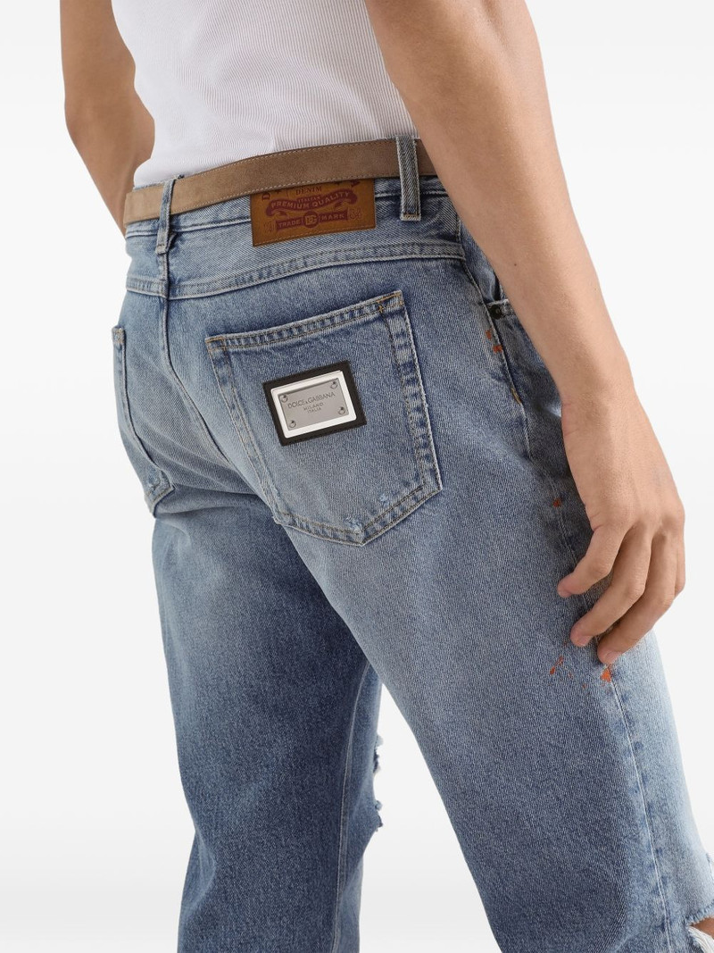 ripped logo-plaque jeans 5