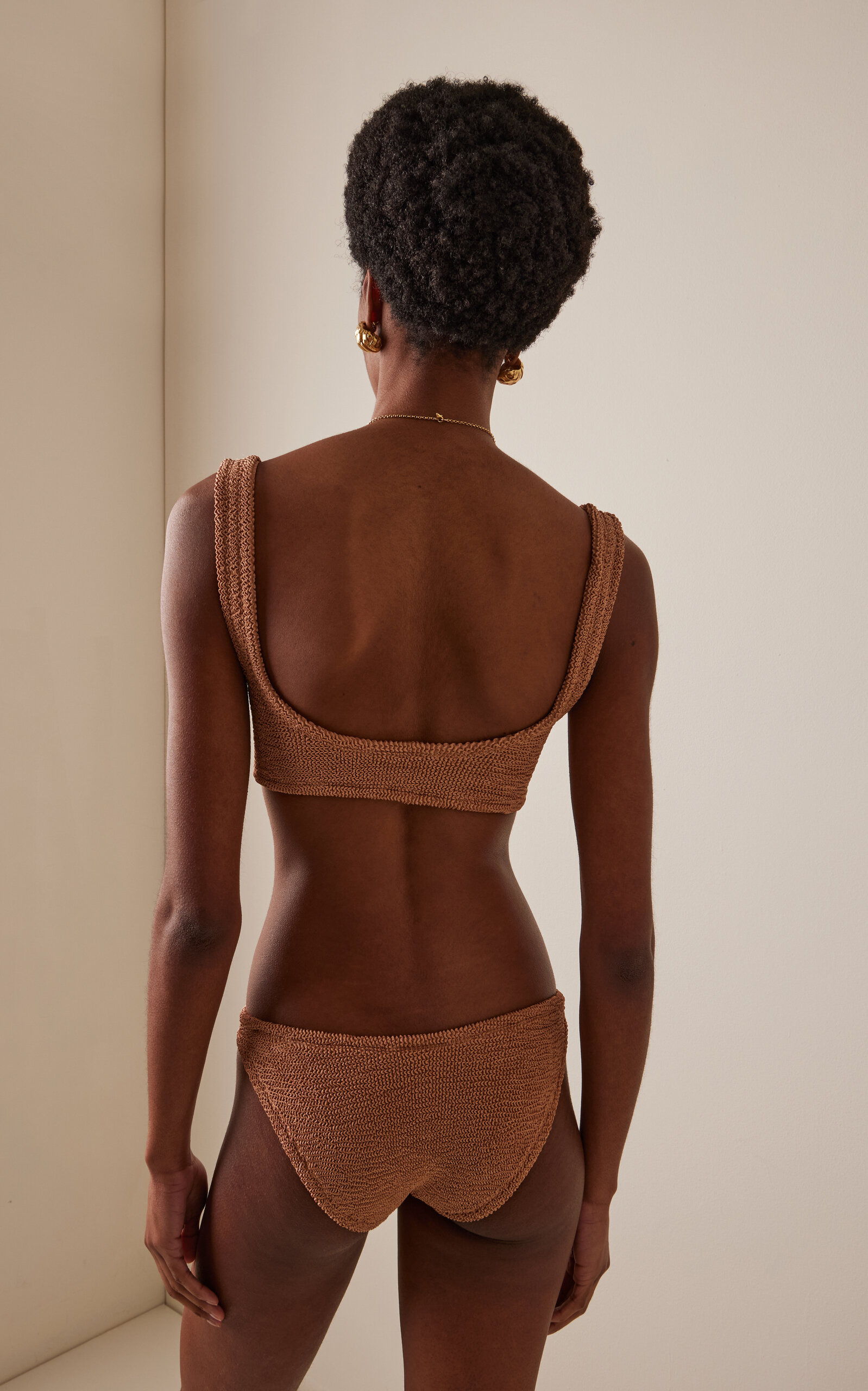 Xandra Seersucker Bikini Set brown - 3