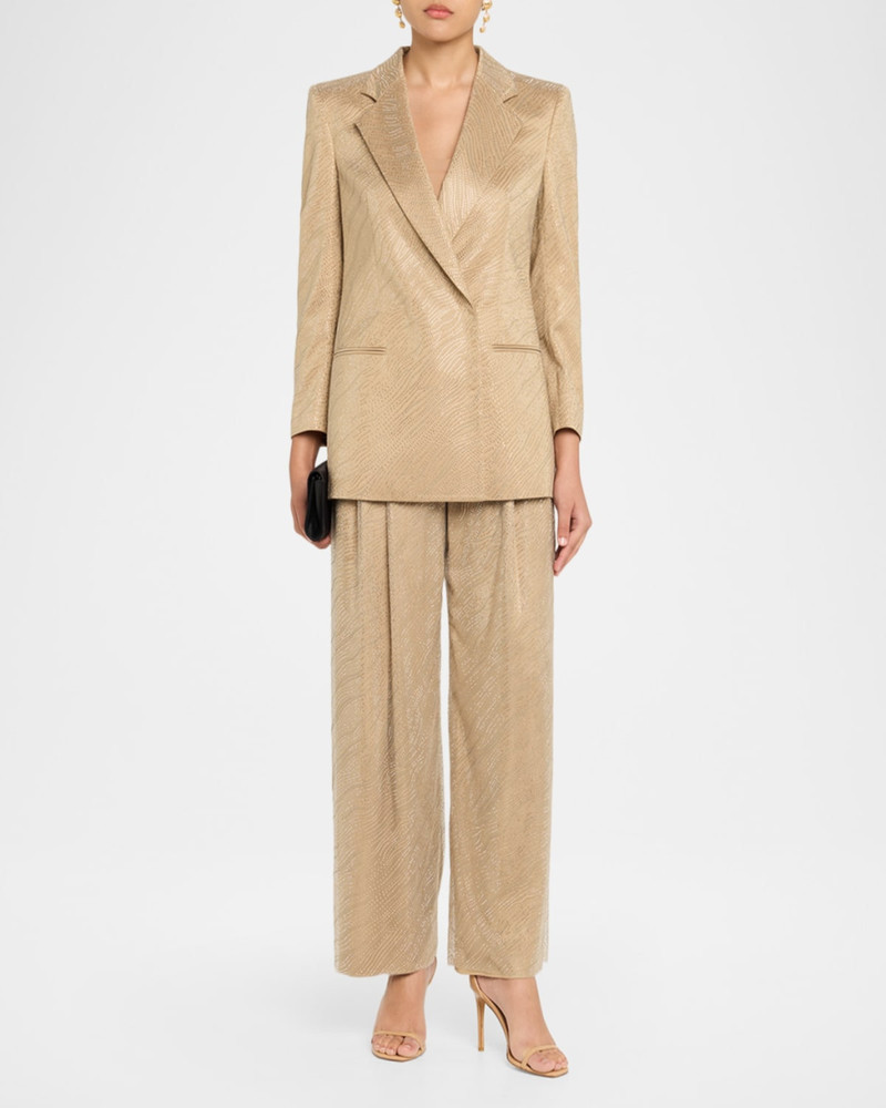 GIORGIO ARMANI Embellished Pleated Straight-Leg Pants outlook