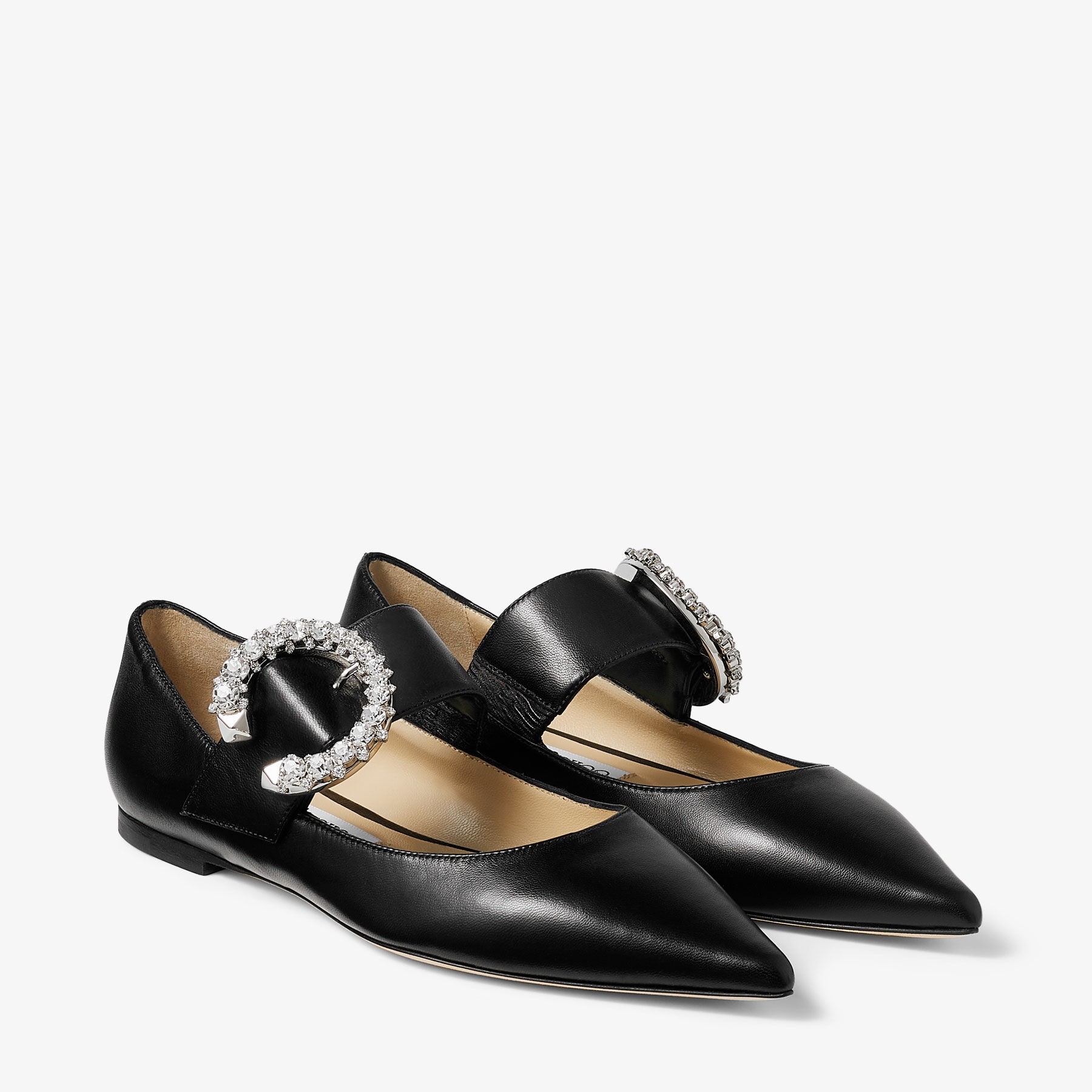 Melva Ballerina
Black Nappa Leather Ballerina Pumps with Crystal Buckle - 2