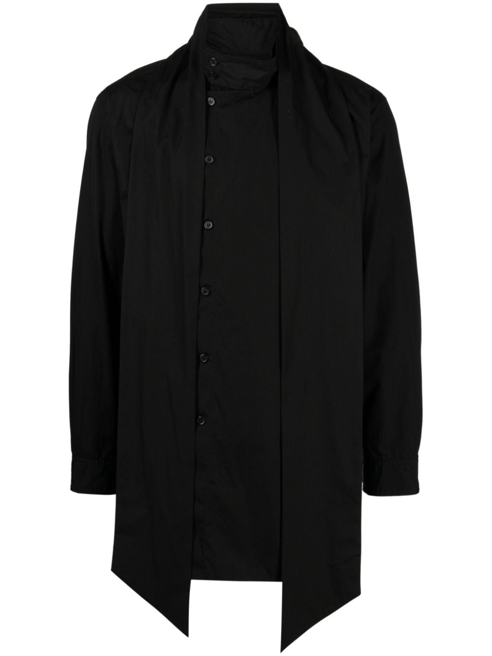 layered asymmetric-hem shirt - 1