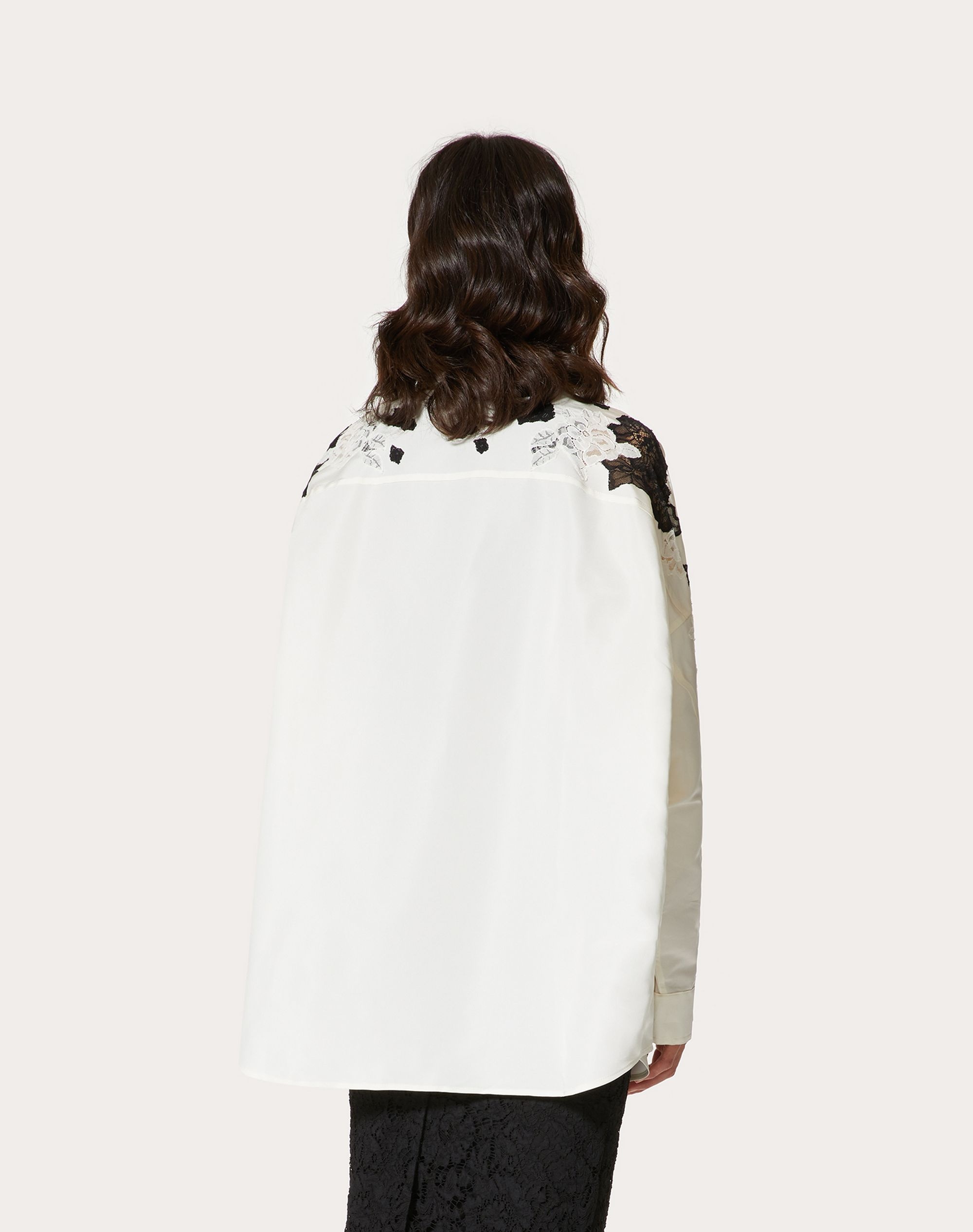 PEA COAT WITH FAILLE EMBROIDERY - 4