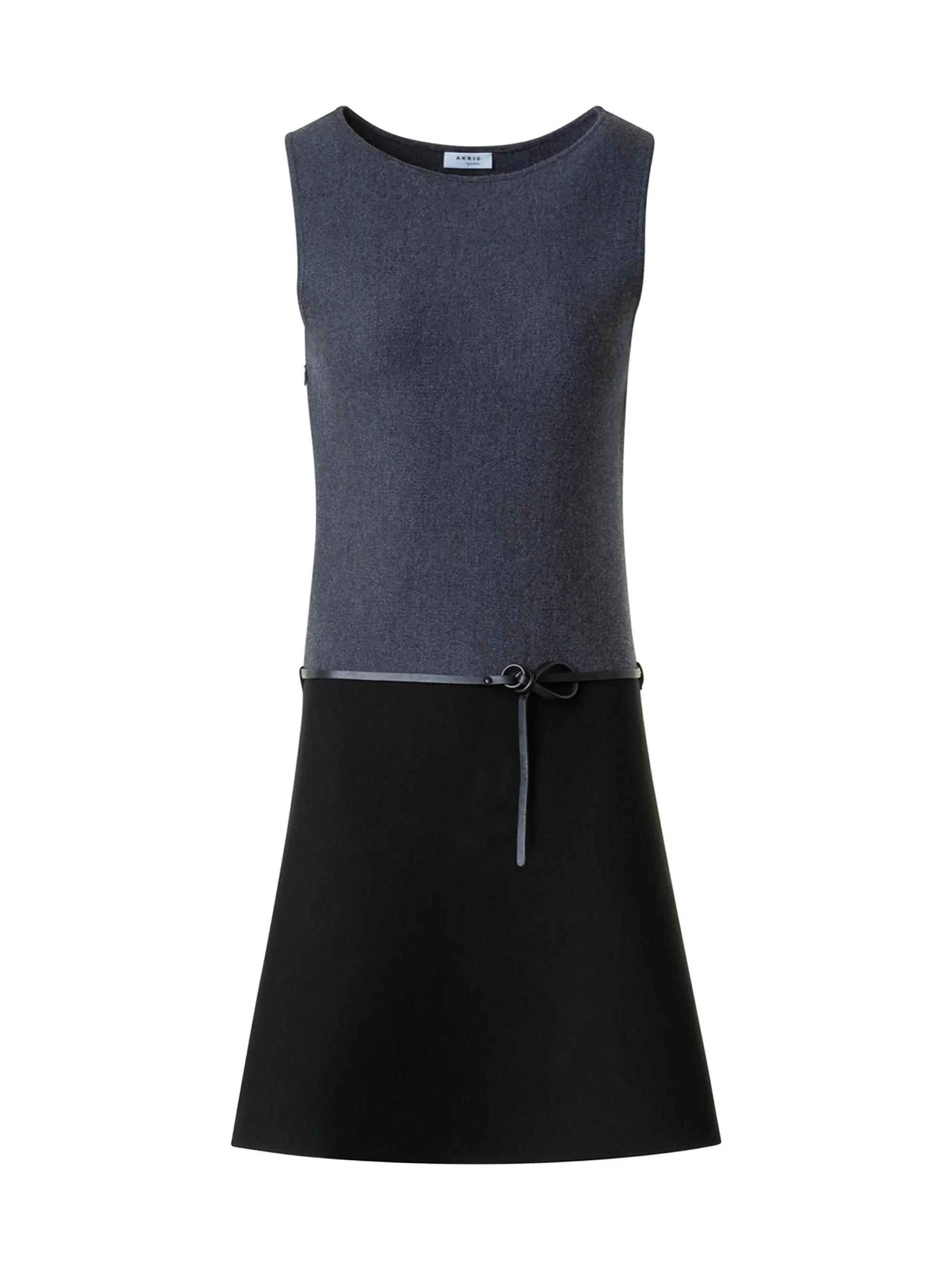 Women's Milano-Knit Sleeveless A-Line Minidress - Charcoal Black - 1