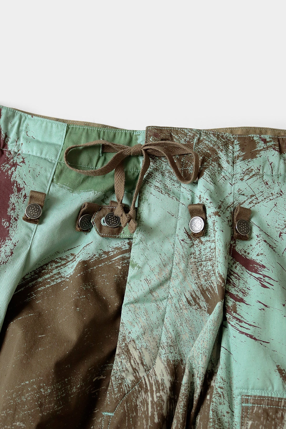 COMBED BURBERRY BRUSH-CAMO EASY PANTS - TURQUOISE - 2