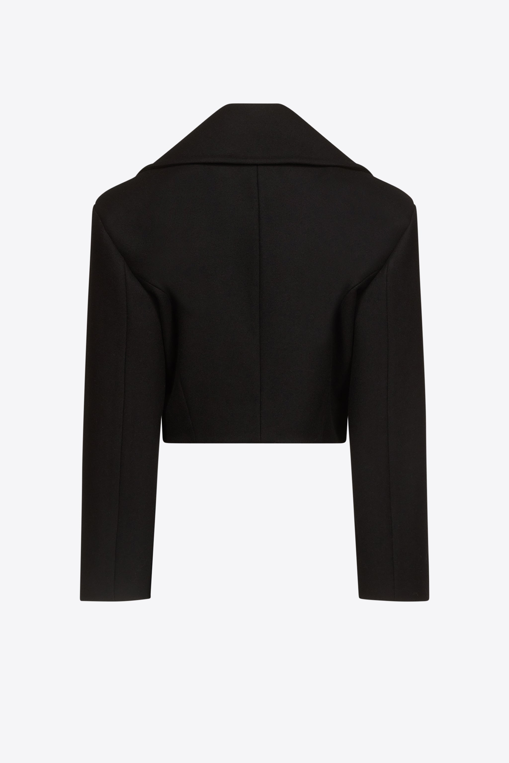 GEMSTONE BUTTON CROPPED PEACOAT - 2