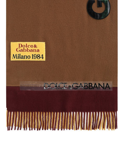 Dolce & Gabbana logo-appliqué wool scarf outlook