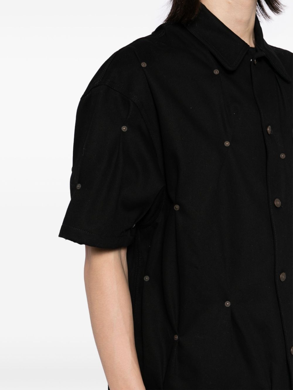 Multi-Rivet denim short sleeves shirt - 5