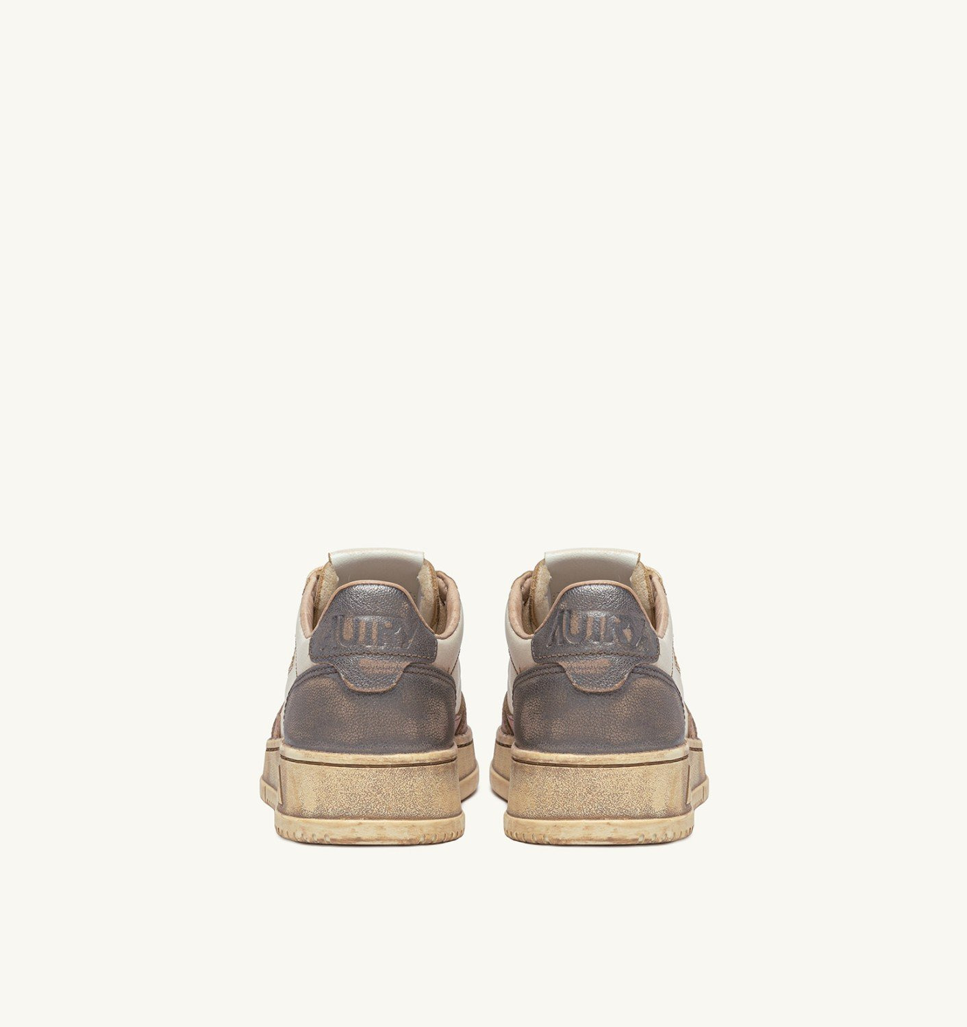 MEDALIST LOW SNEAKERS SUPER VINTAGE IN WHITE ROSE AND BLACKBOARD LEATHER - 3