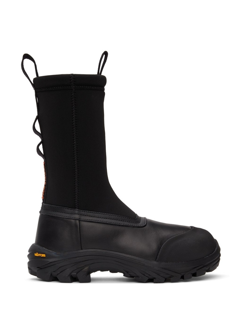 Black Leather Security Sock Boots 1