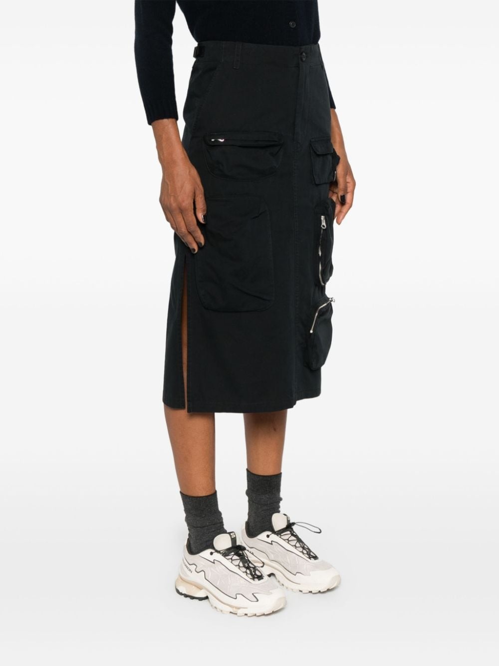 single stitch-logo cargo skirt - 3