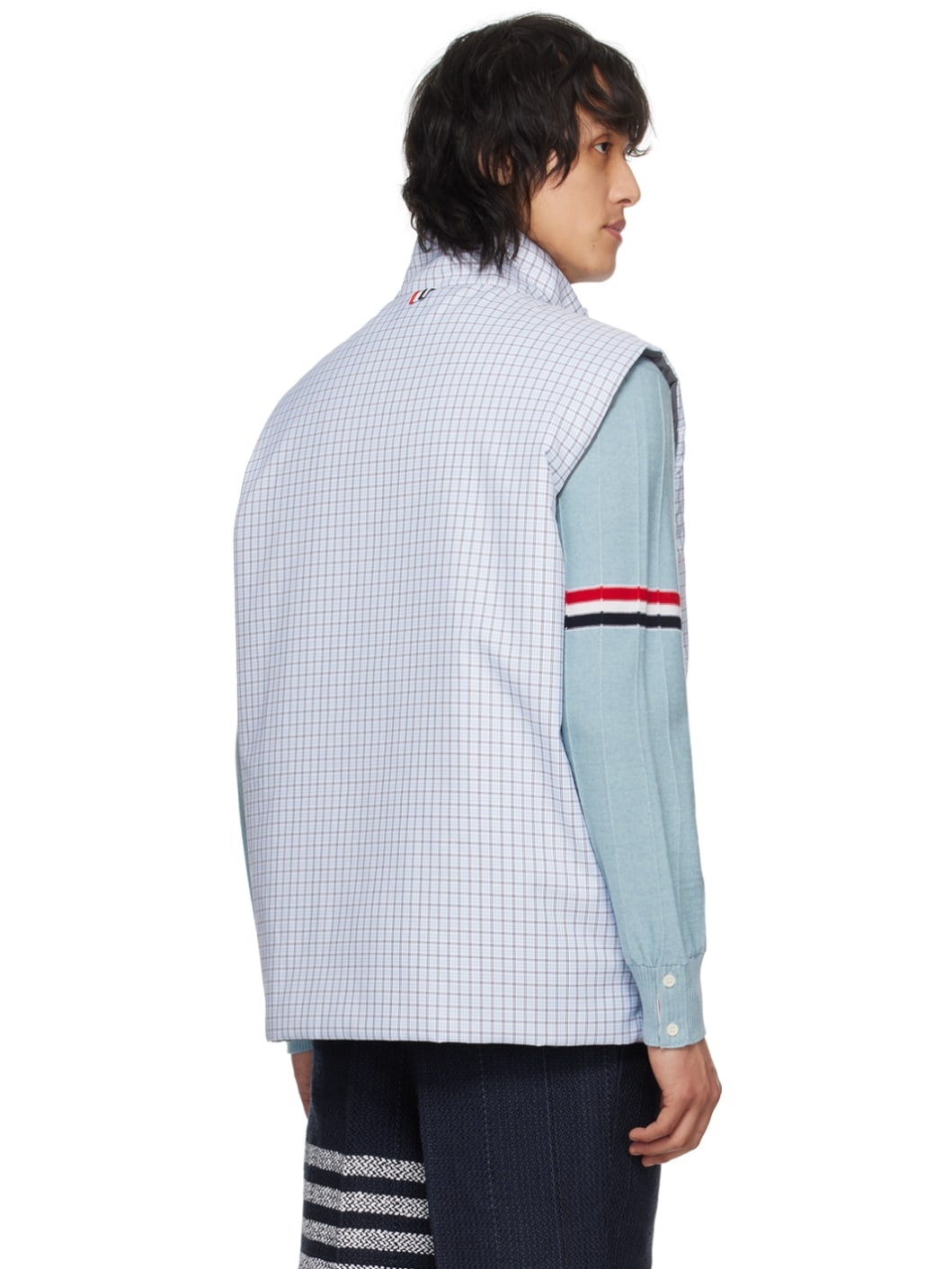 Blue 4-Bar Reversible Down Vest - 3