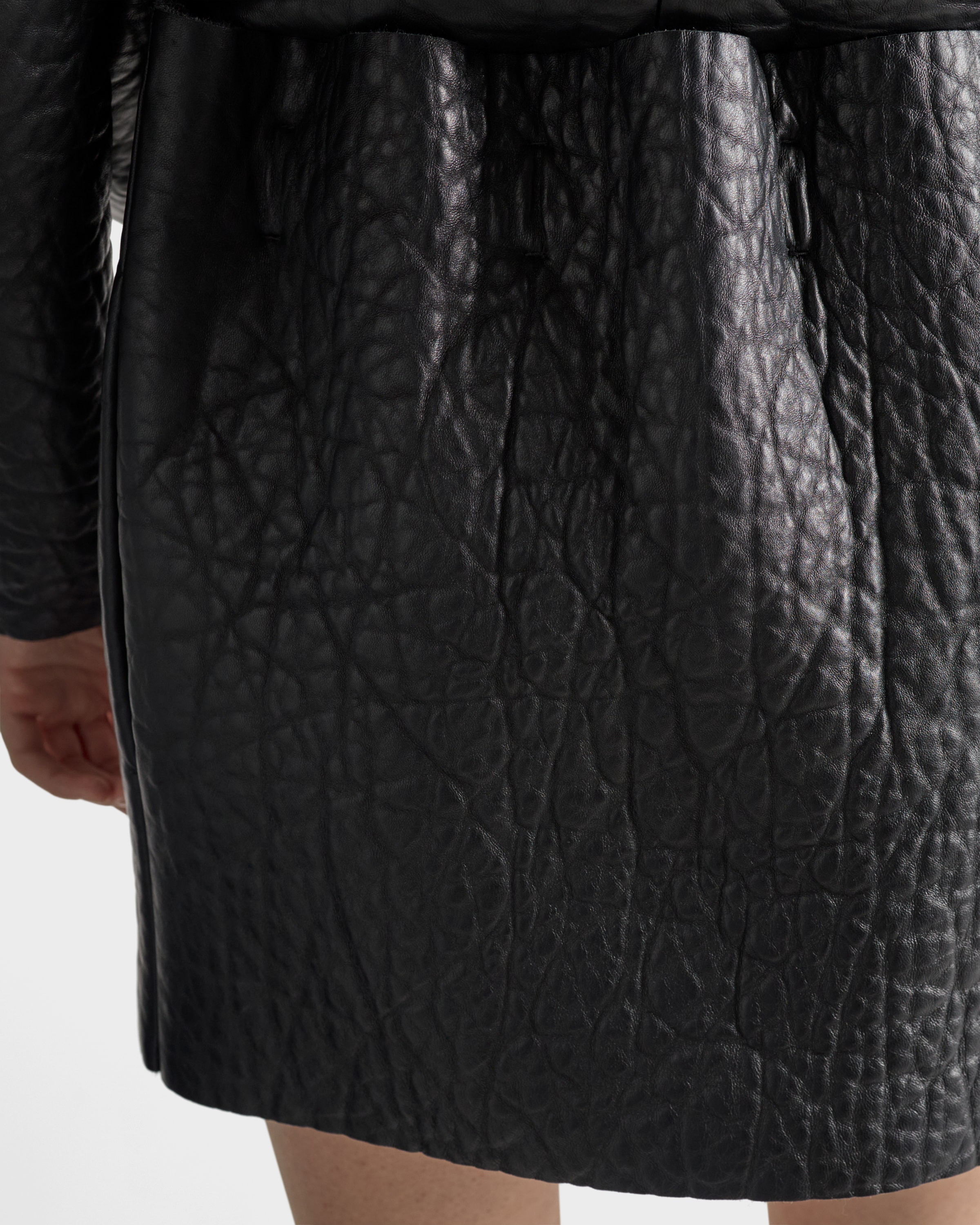 Nappa leather mini skirt - 6