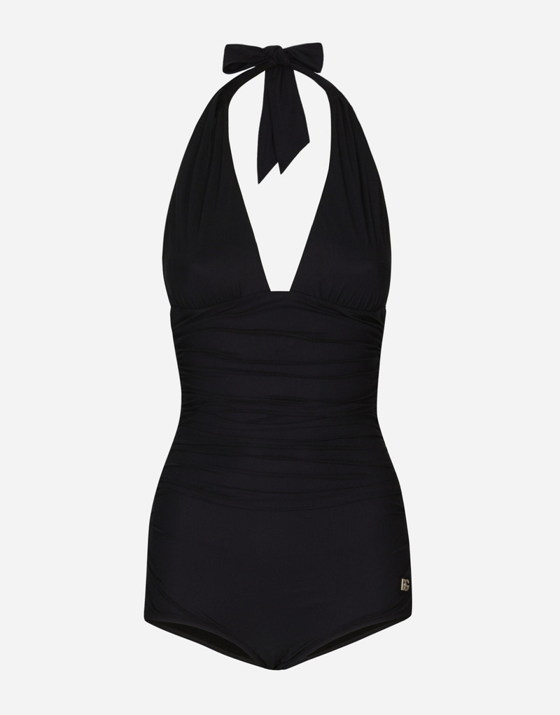 One-piece swimsuit with plunging neckline - 1