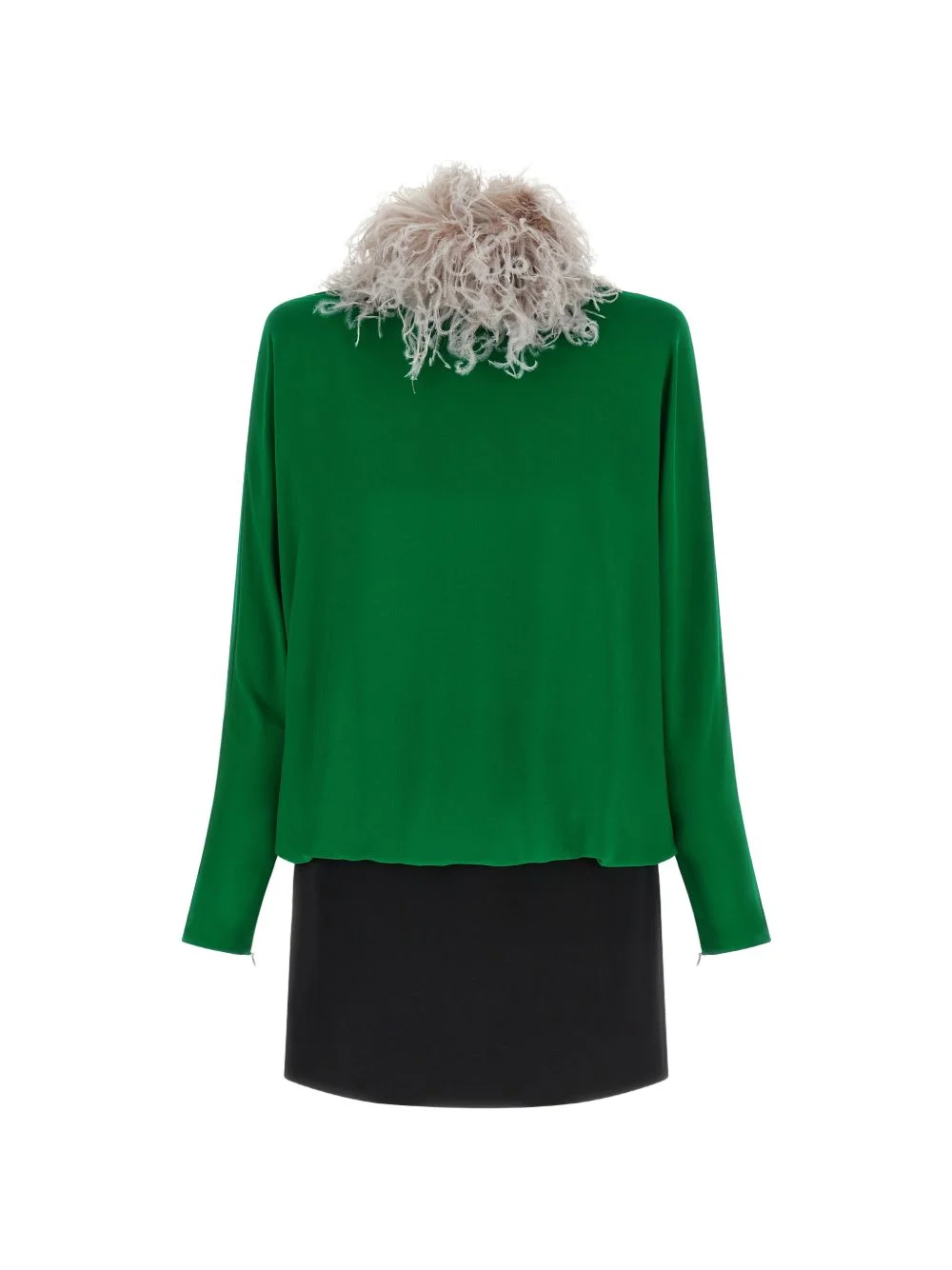 feather-embellished mini dress - 1
