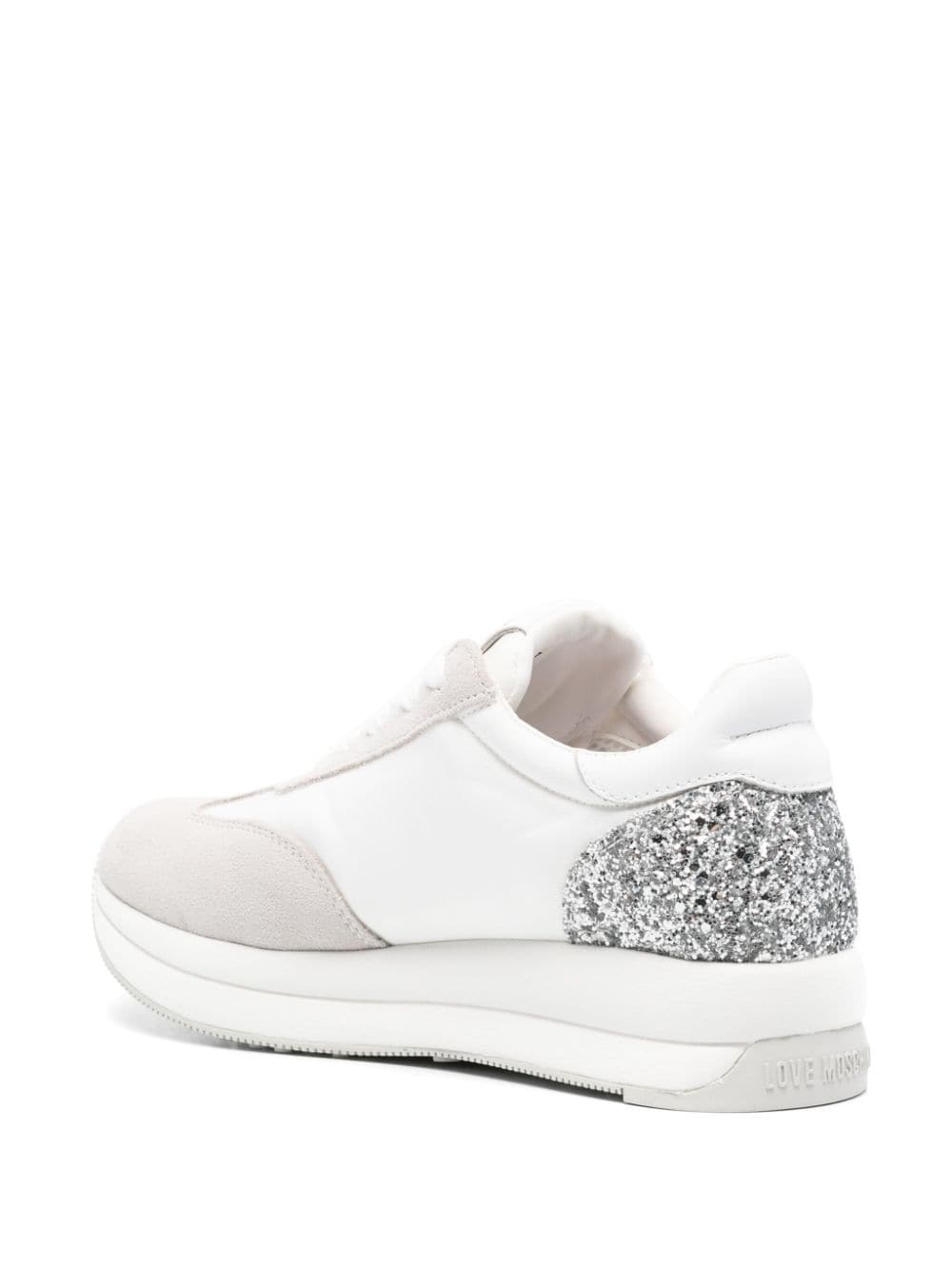 logo-plaque suede sneakers - 3