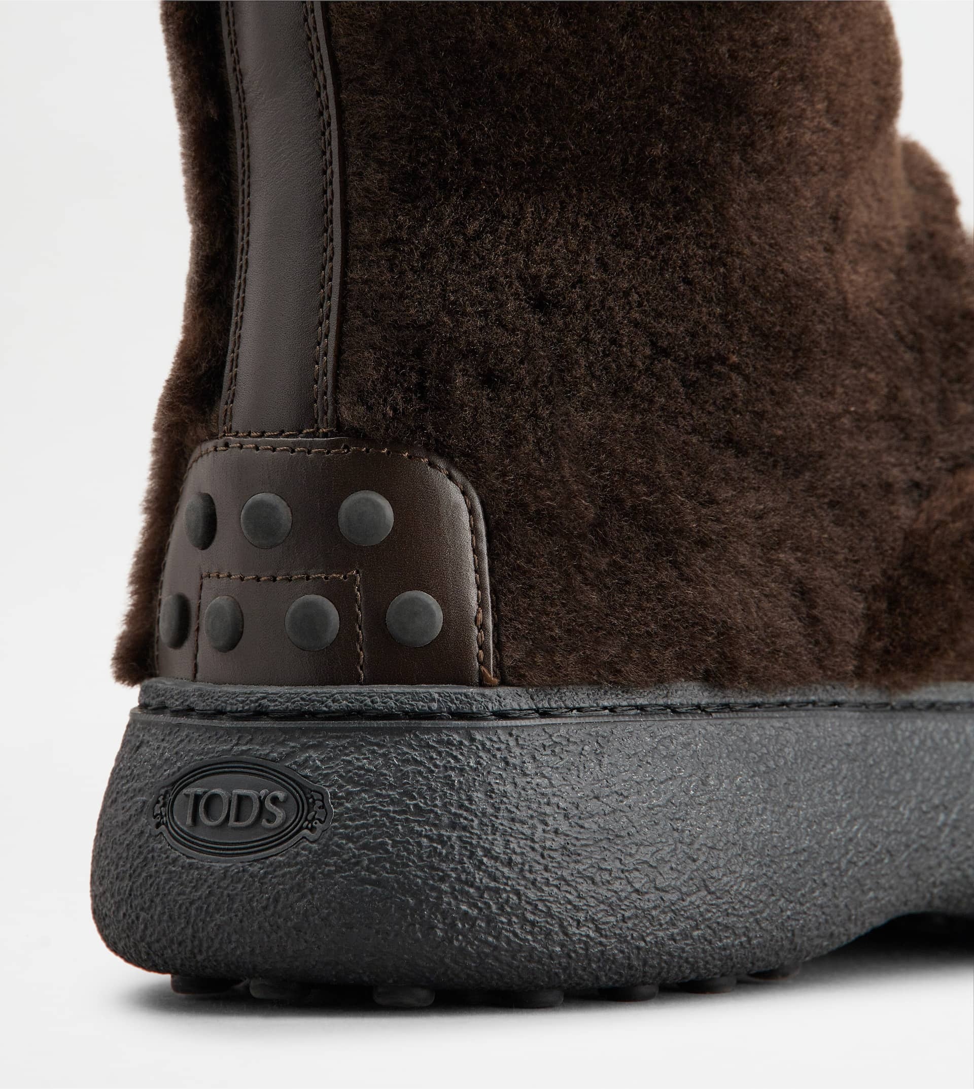 TOD'S W. G. LACE-UP ANKLE BOOTS IN SHEEPSKIN - BROWN - 5