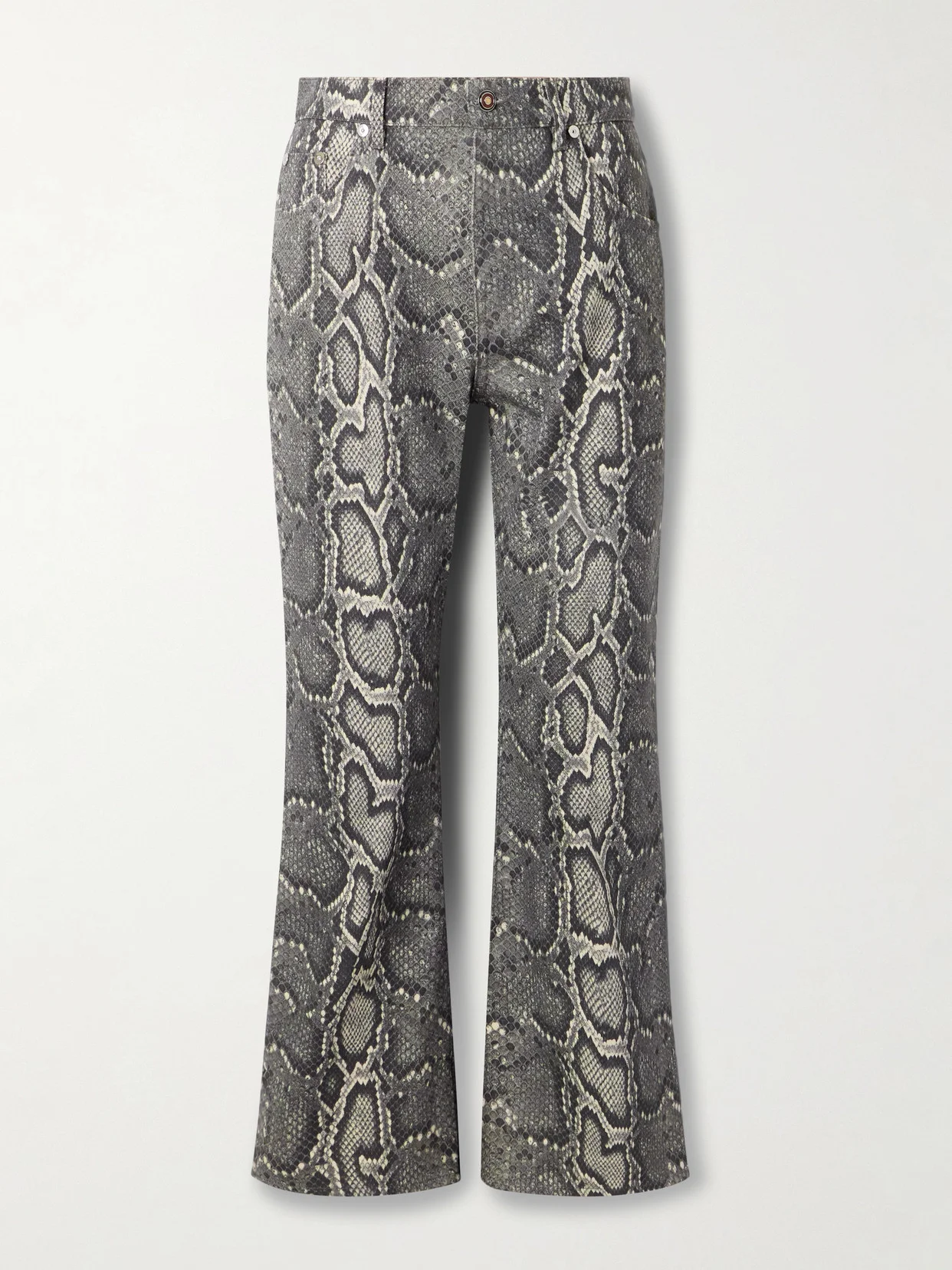 Ezra Snake-print Recycled Mid-rise Bootcut Jeans - 1
