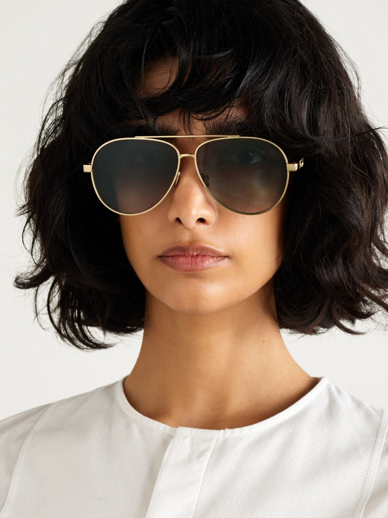 Dior DiorCannage A1U aviator-style gold-tone sunglasses Gold outlook