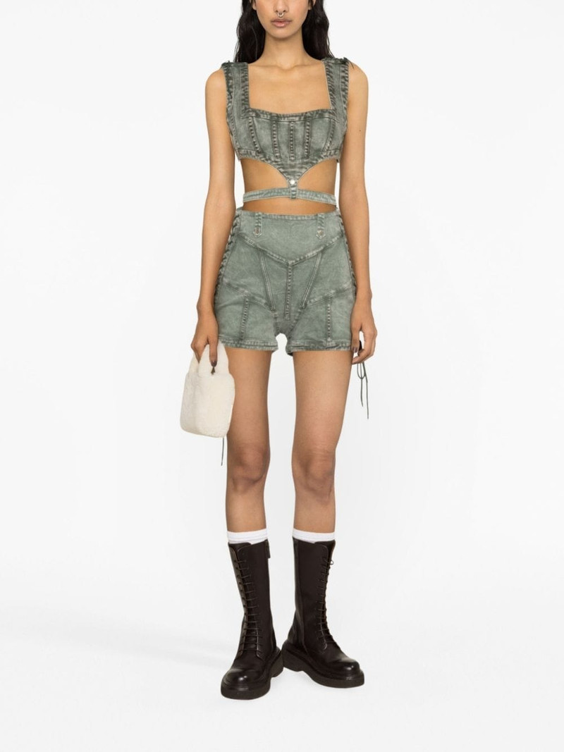 Jean Paul Gaultier lace-up denim shorts outlook