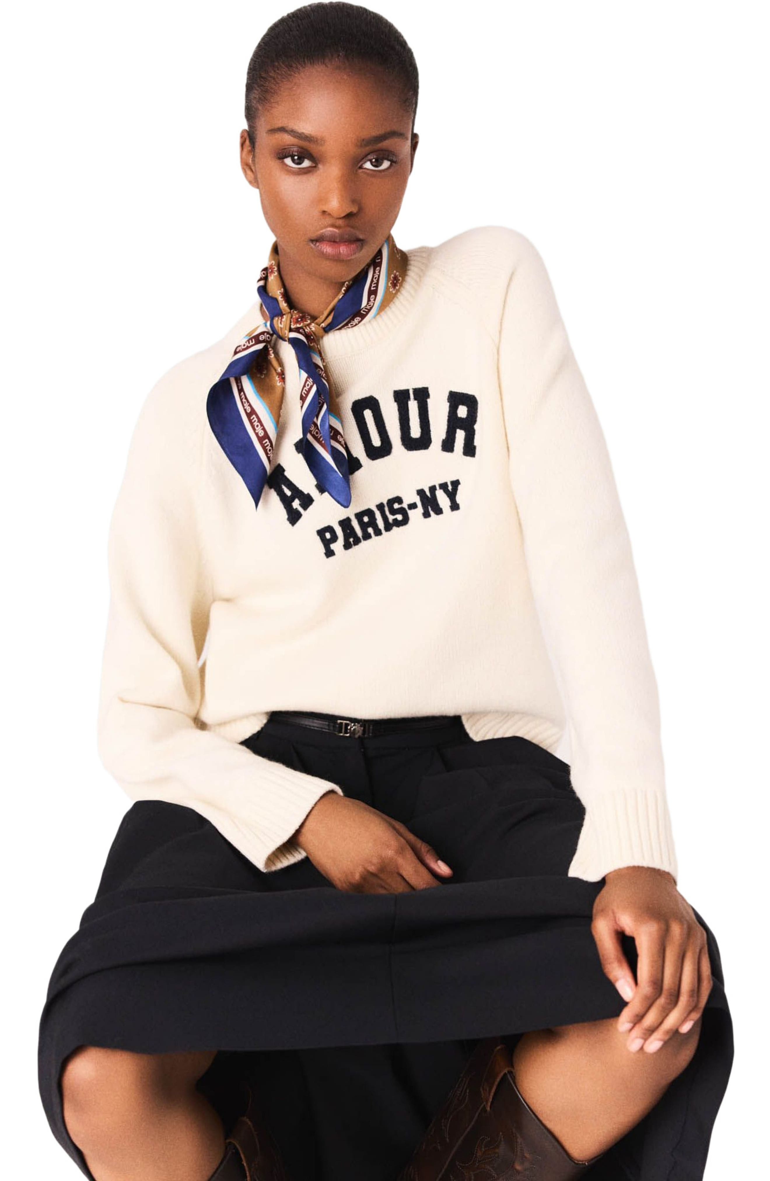 maje Rib knit sweater in Ecru at Nordstrom - 5