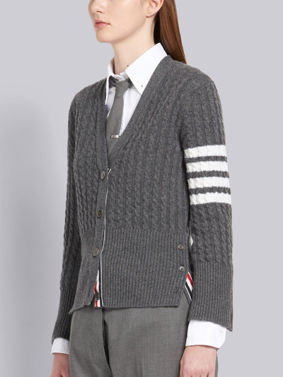 Thom Browne 4-Bar Baby Cable Cashmere Cardigan outlook